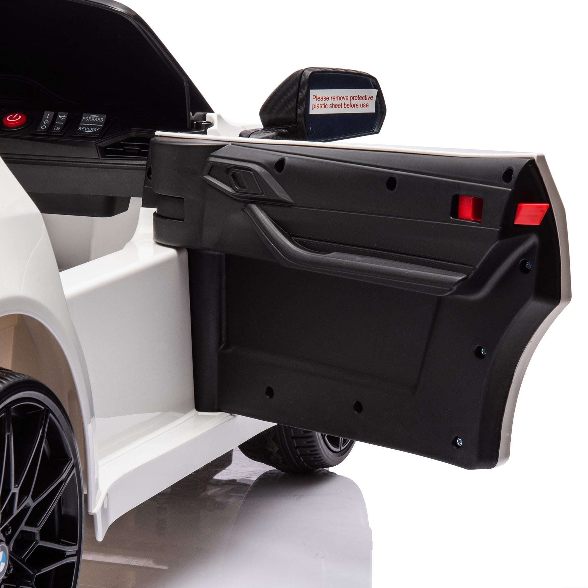 BMW M4 12v Kids ride on toy car 2.4G W/Parents Remote Control,Three speed adjustable,Power display, USB,MP3 ,Bluetooth,LED light,story,A handle with wheels and a pull, easy to carry