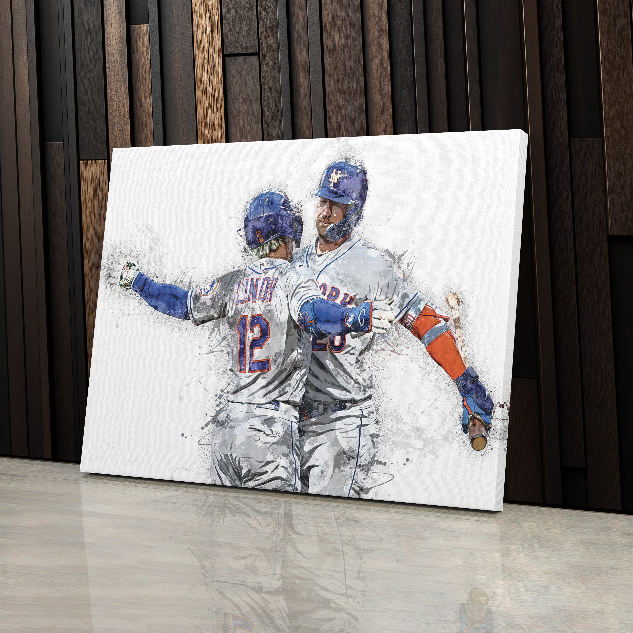 Francisco Lindor & Pete Alonso Canvas Art – New York Mets Wall Decor