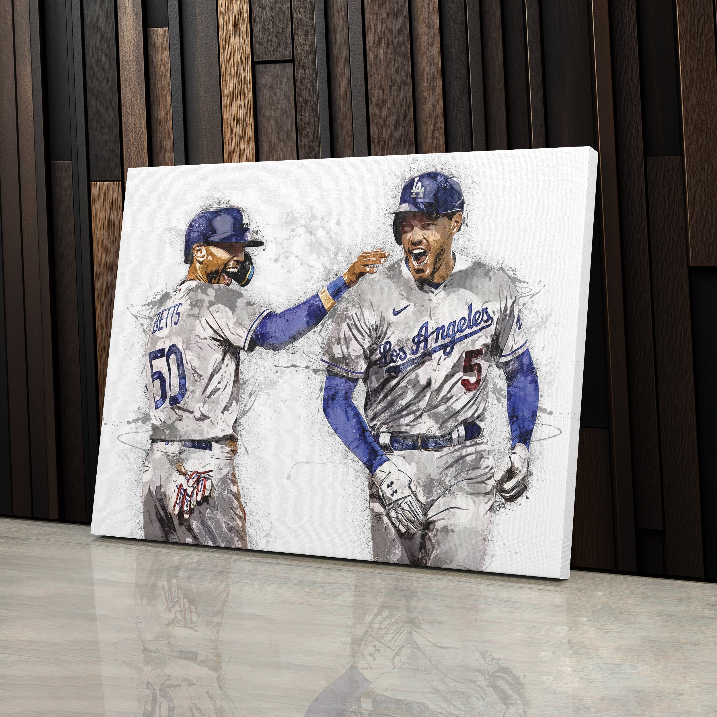 Freddie Freeman & Mookie Betts Canvas Art – Los Angeles Dodgers Wall Decor