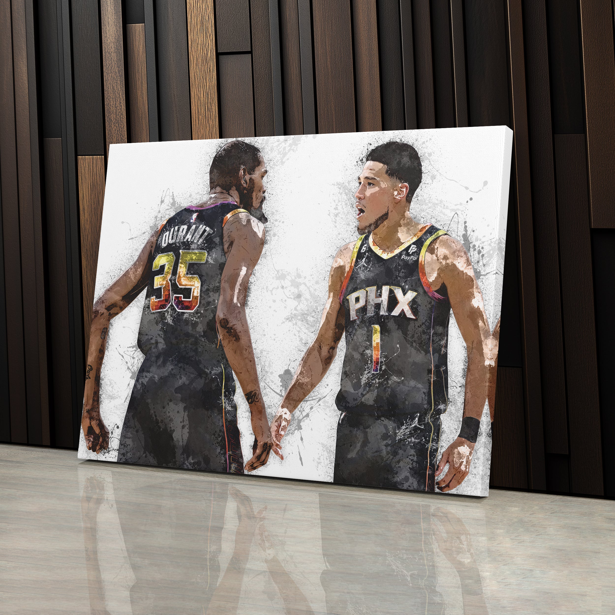 Kevin Durant & Devin Booker Canvas Art – Phoenix Suns Wall Decor