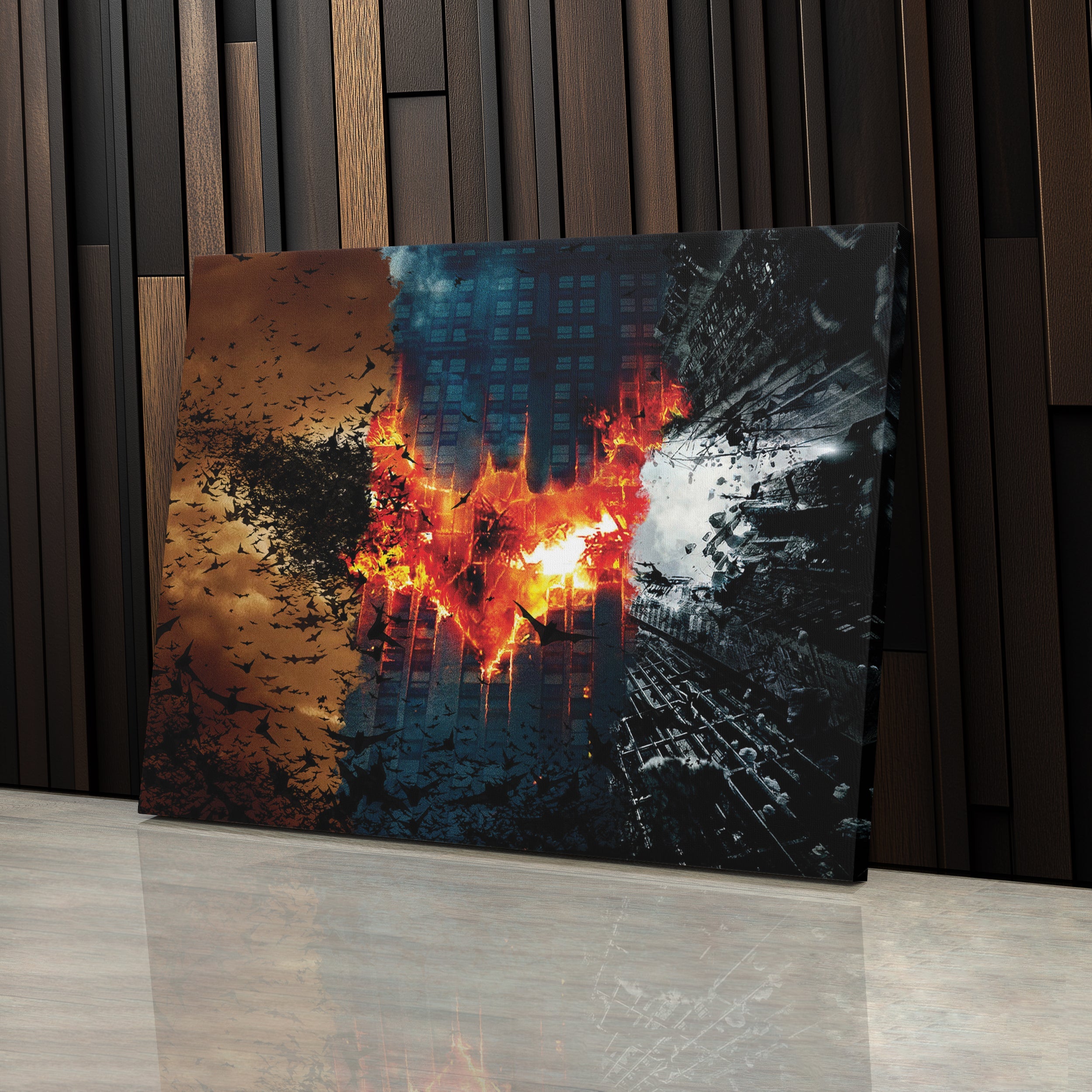 Batman Illustration Canvas Print – Joker Movie Wall Art for Superhero Home Decor