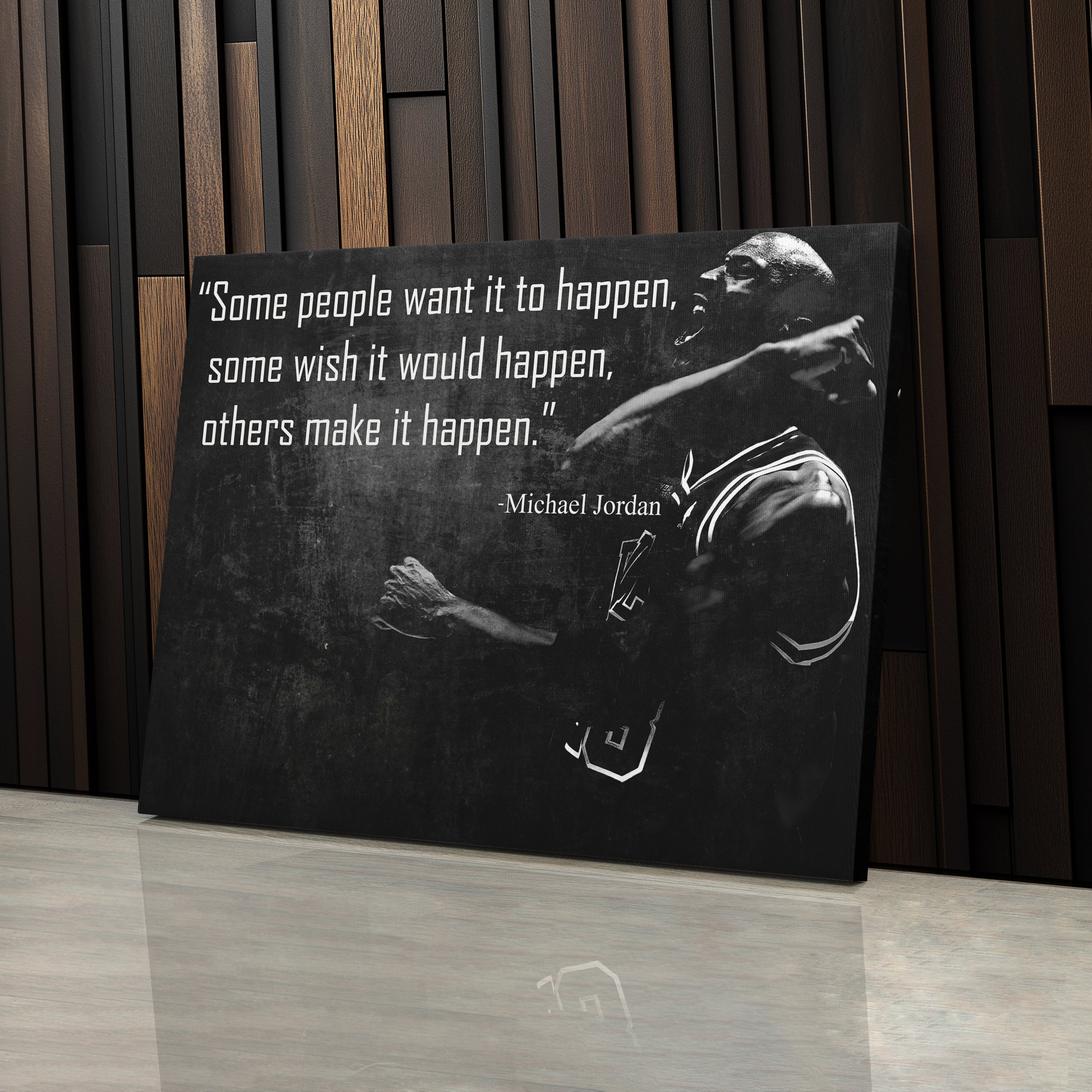 Michael Jordan Quote Canvas – Black & White Chicago Bulls Wall Art Gift for Sports Fans