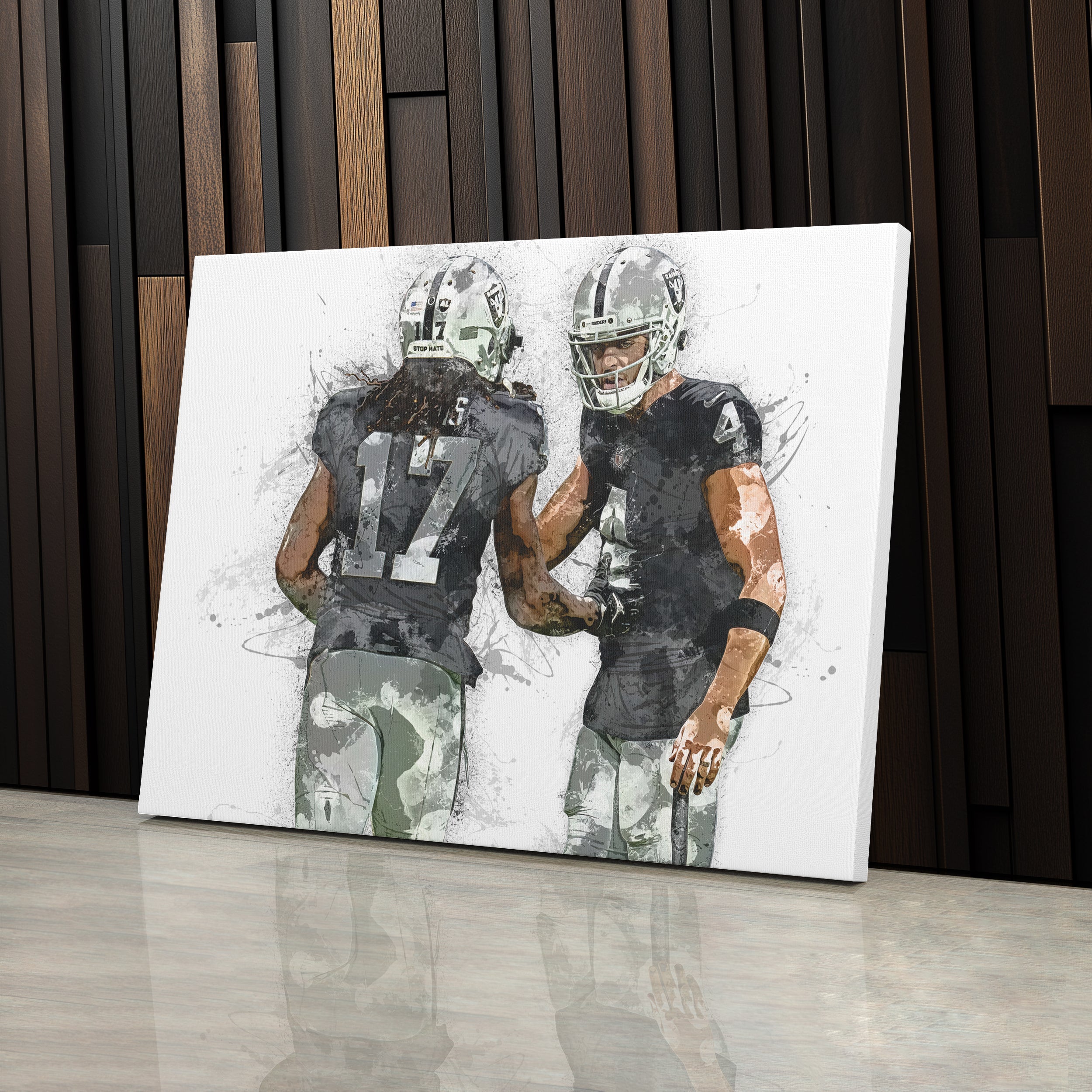 Derek Carr & Davante Adams Canvas Art – Las Vegas Raiders Wall Decor