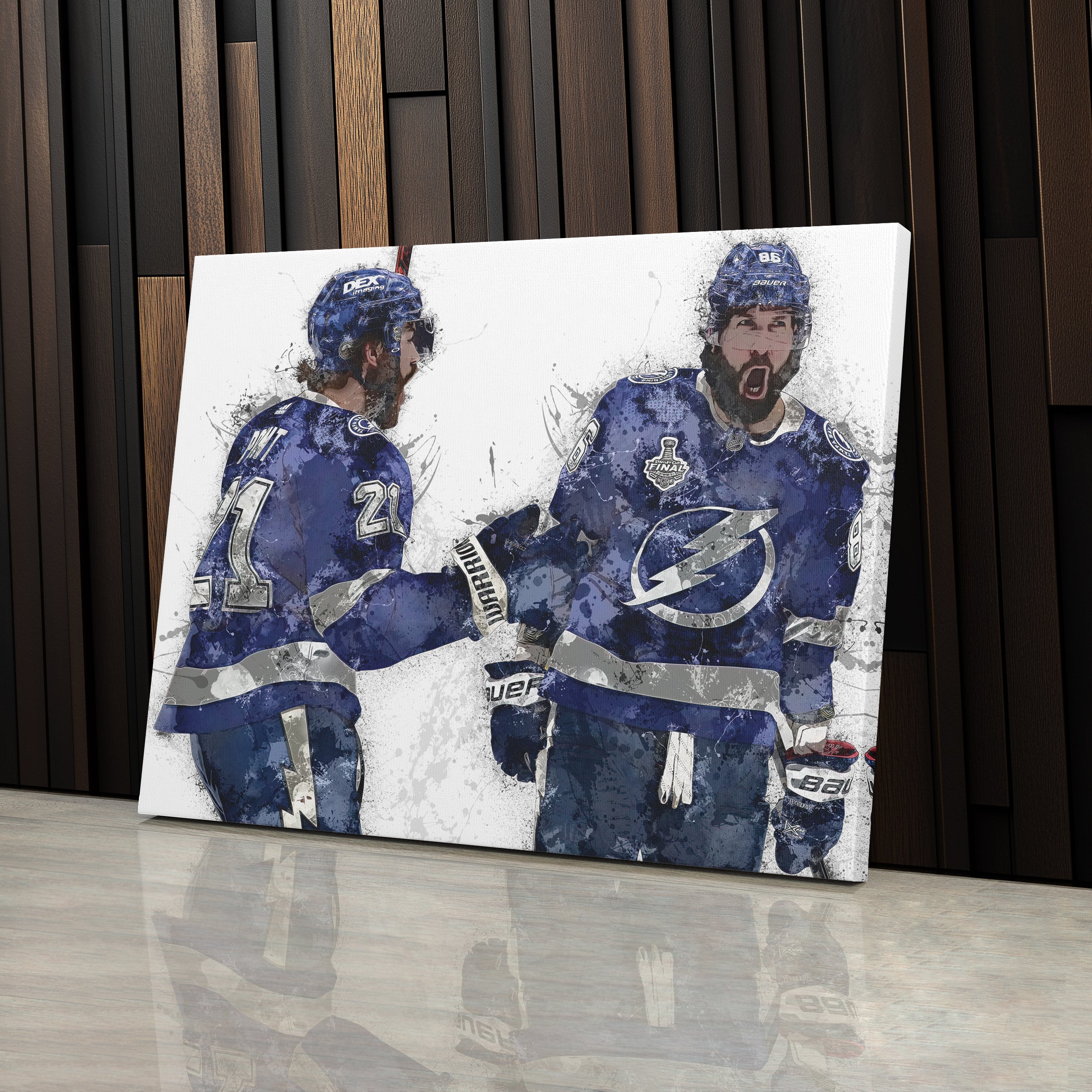 Brayden Point & Nikita Kucherov Canvas Art – Tampa Bay Lightning Wall Decor