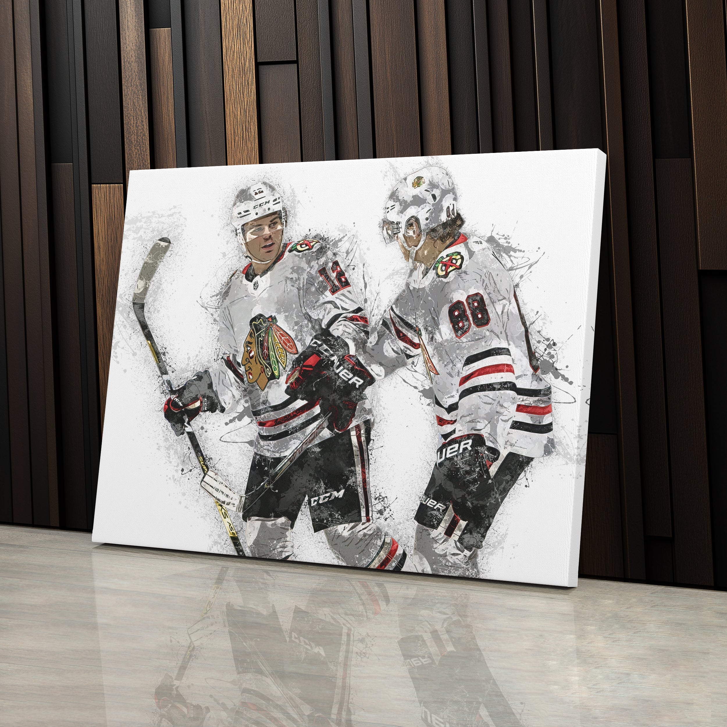 Alex DeBrincat & Patrick Kane Canvas Art – Detroit Red Wings Wall Decor