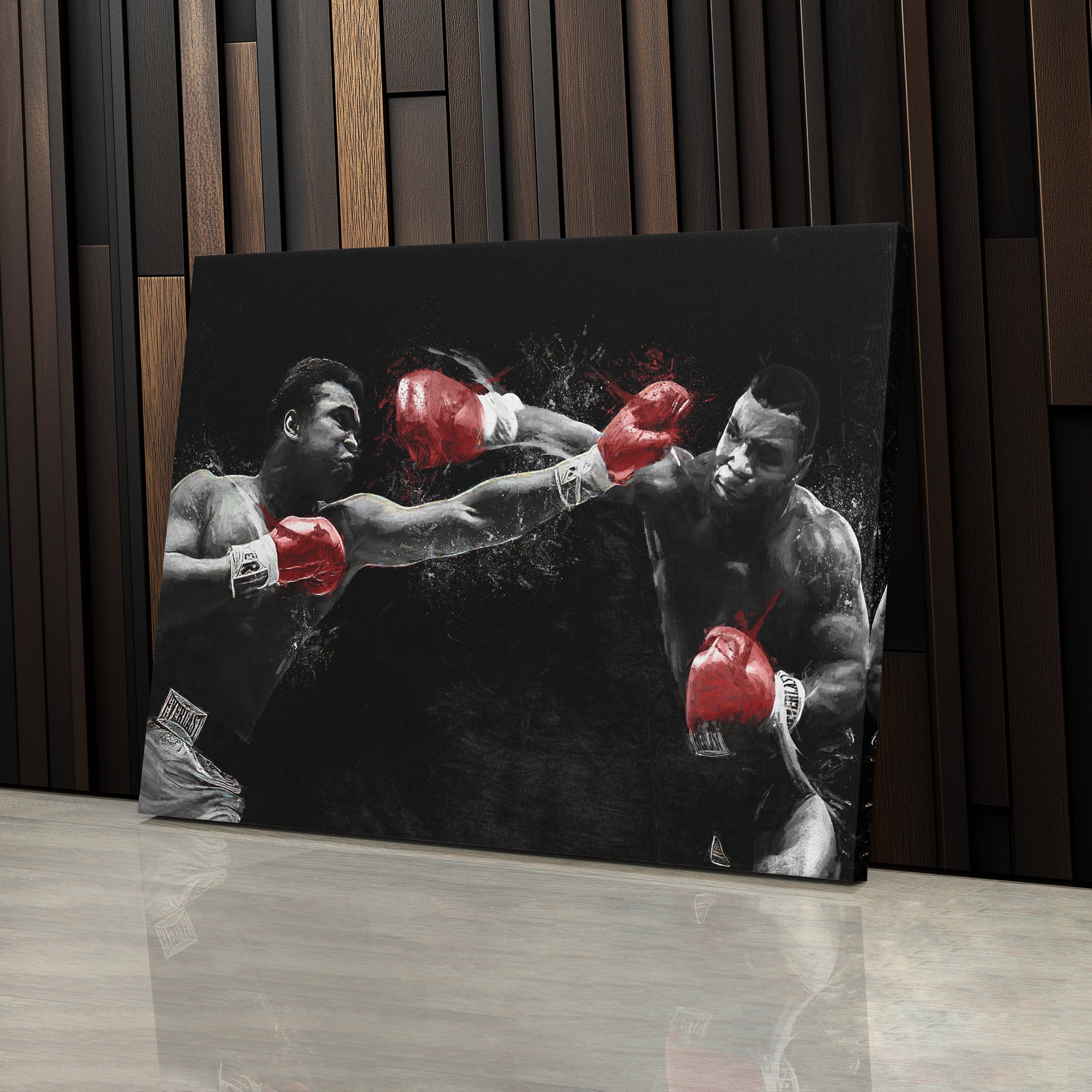 Mike Tyson vs Muhammad Ali Canvas Art – Boxing Legends Wall Decor