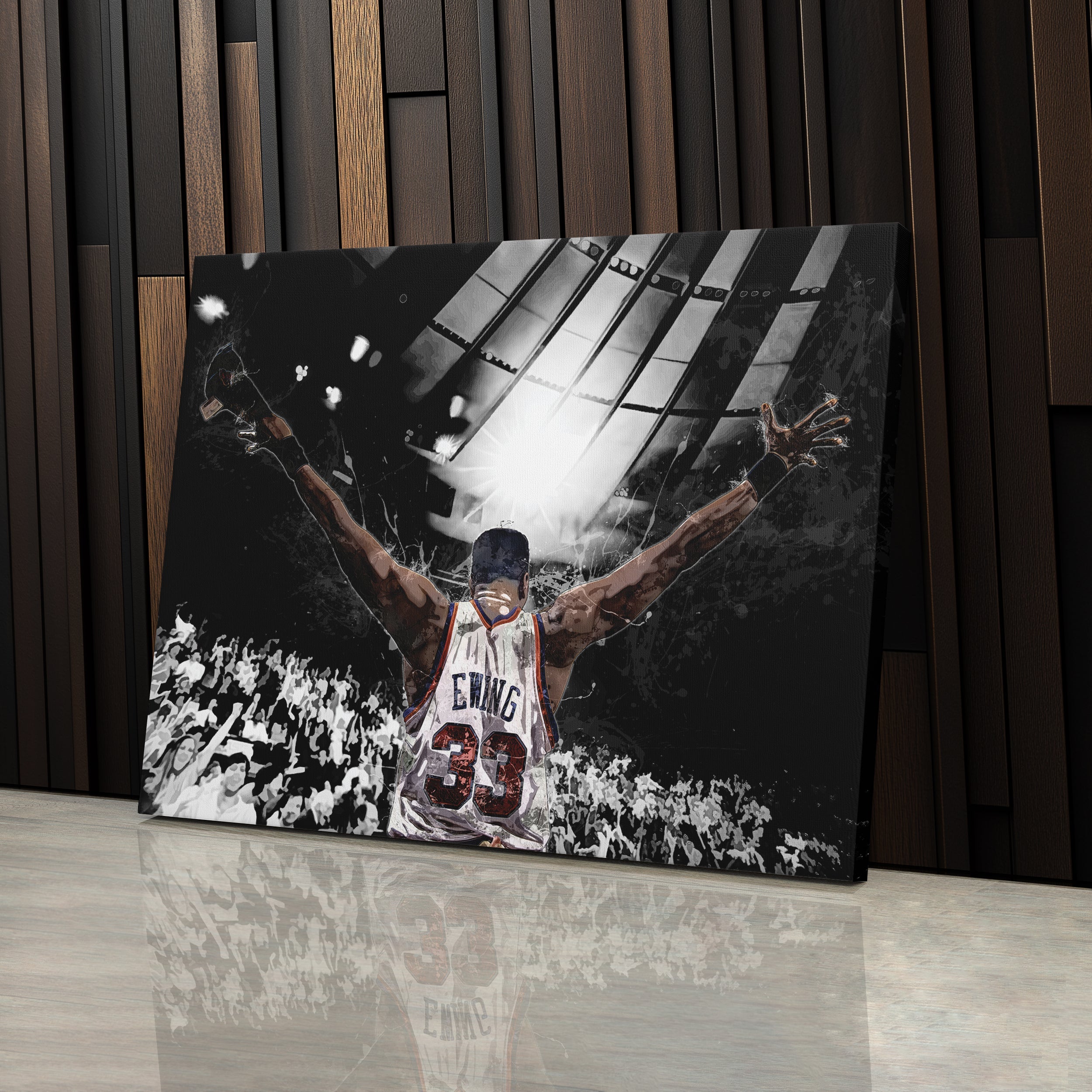 Patrick Ewing Canvas Art – Knicks Basketball Wall Decor