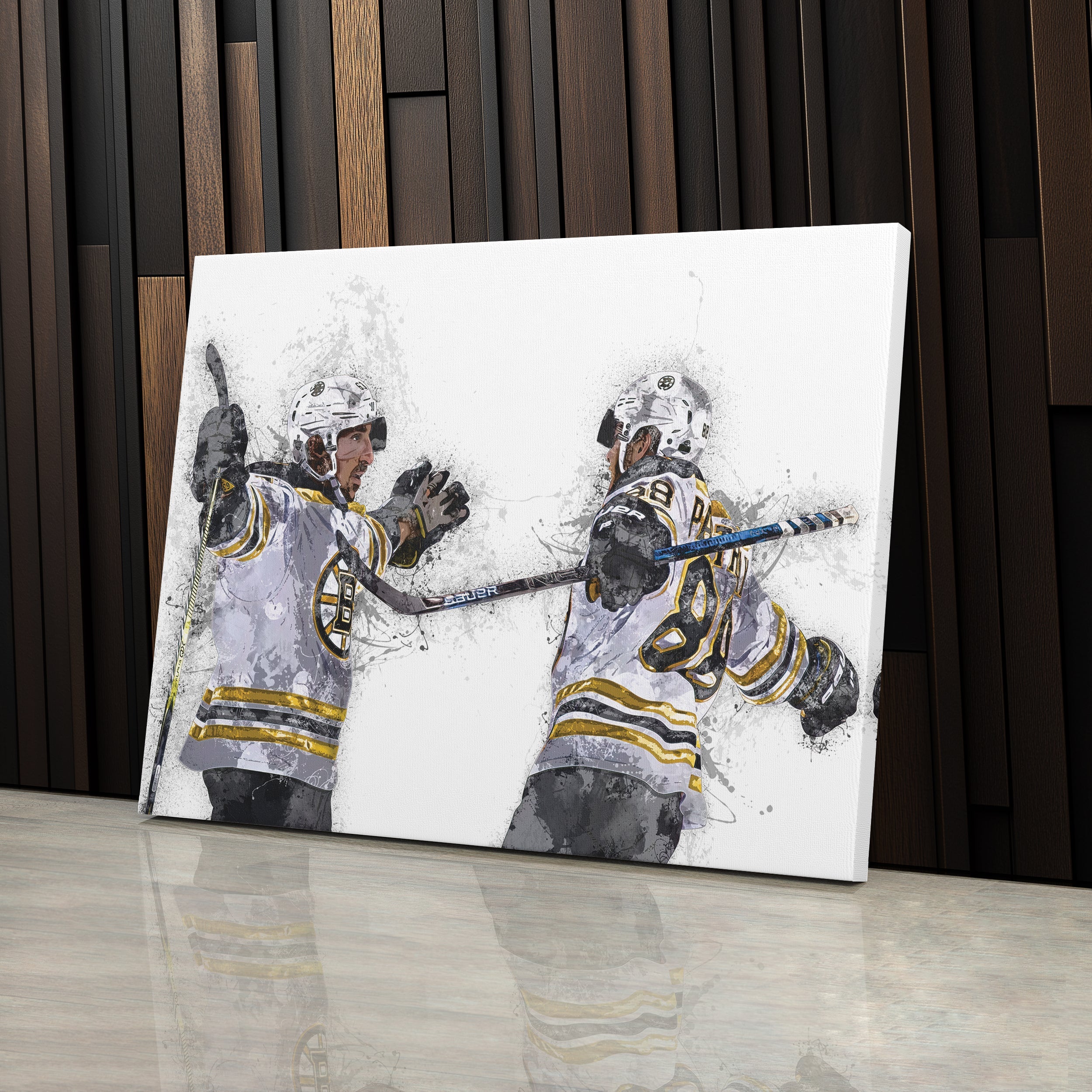 Brad Marchand & David Pastrnak Canvas Art – Boston Bruins Wall Decor