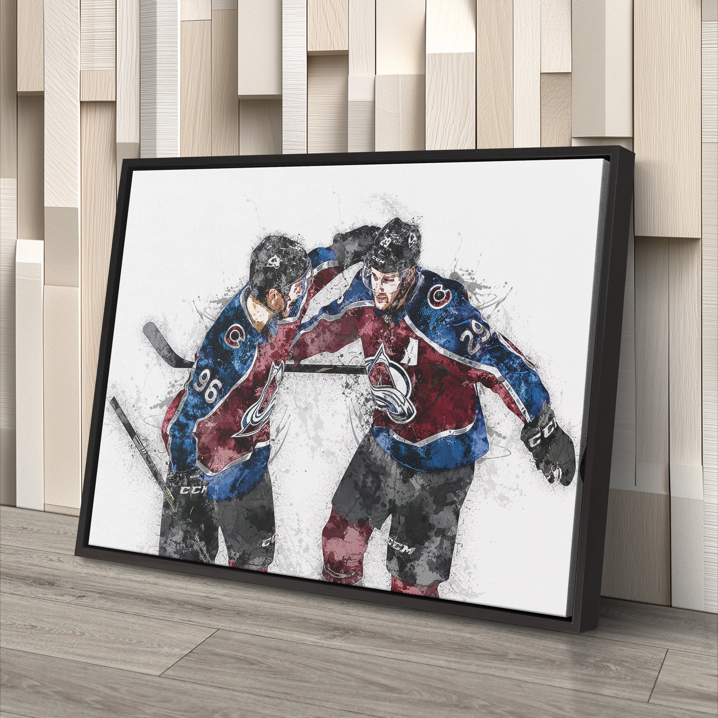 Nathan MacKinnon & Mikko Rantanen Canvas Art – Colorado Avalanche Wall Decor