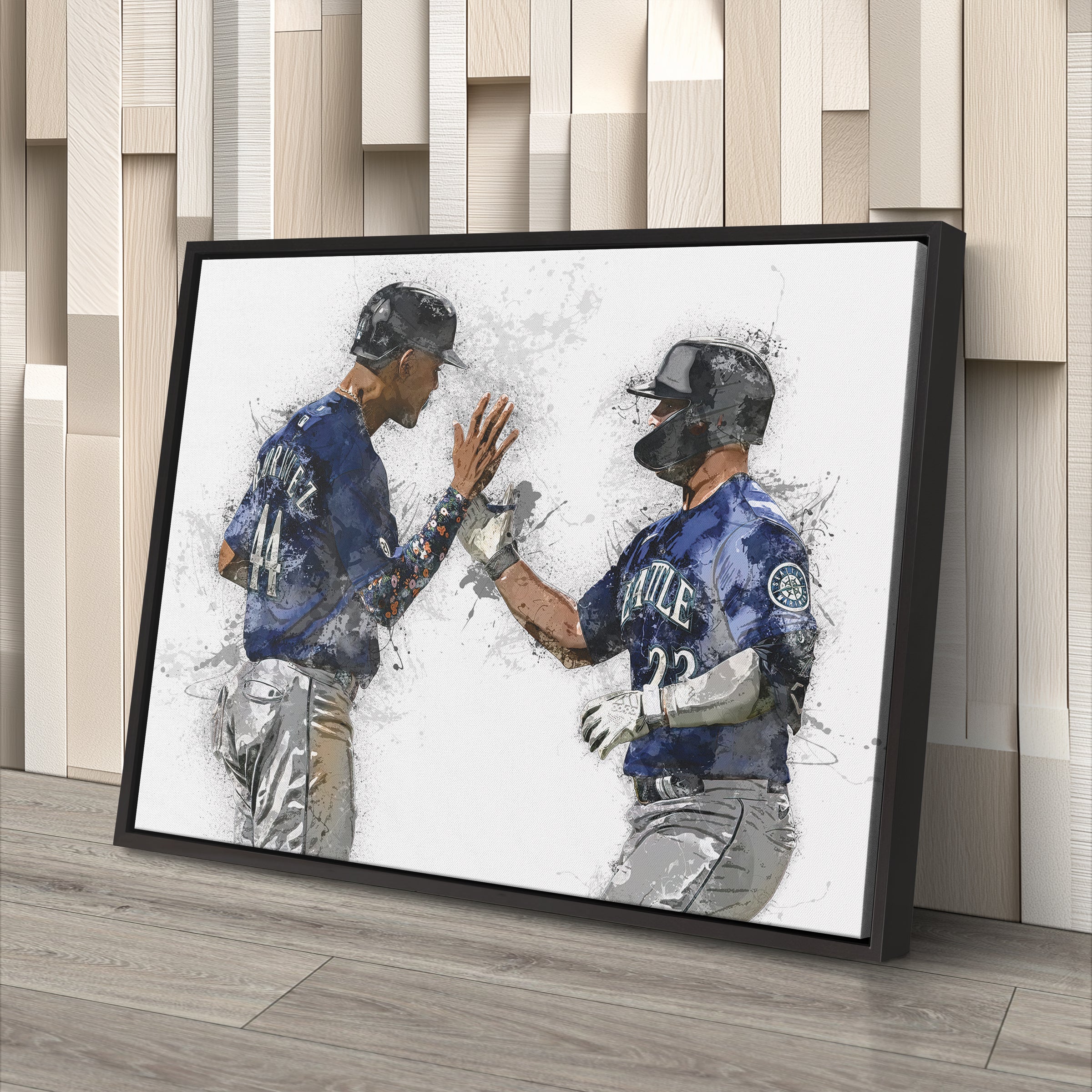 Julio Rodriguez & Ty France Canvas Art – Seattle Mariners Wall Decor