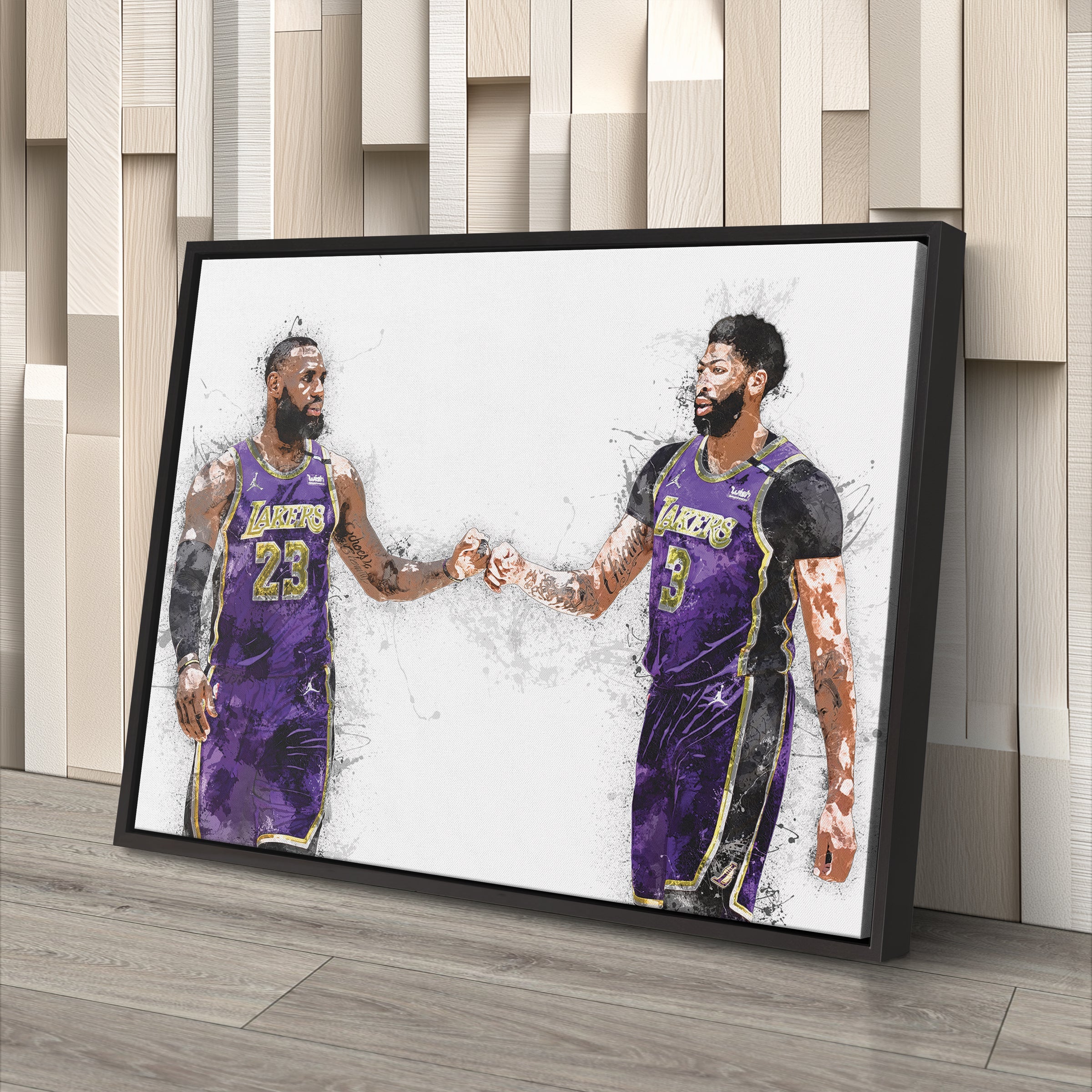 LeBron James & Anthony Davis Canvas Art – Los Angeles Lakers Wall Decor