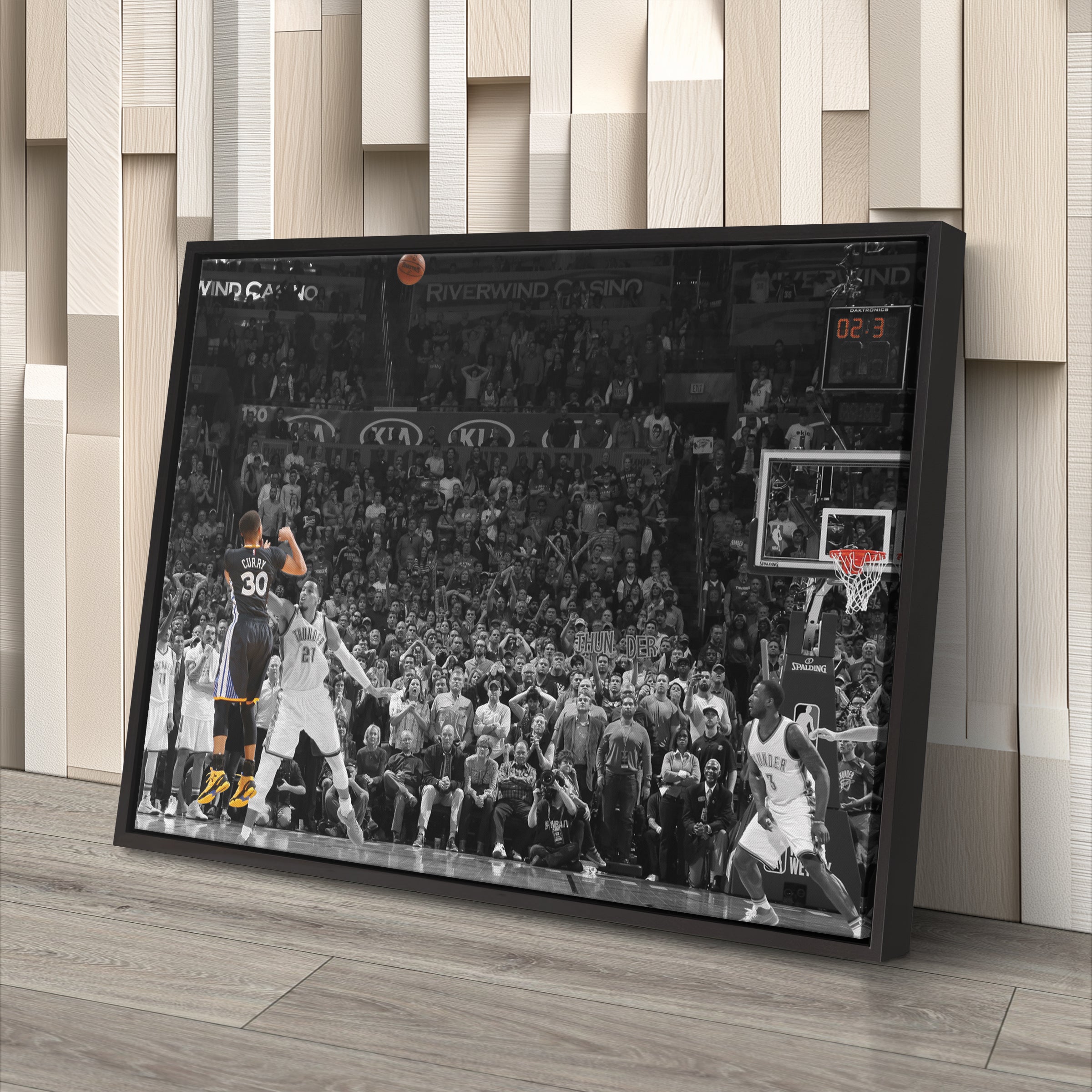 Stephen Curry Canvas Art – Game Winner vs OKC Decor