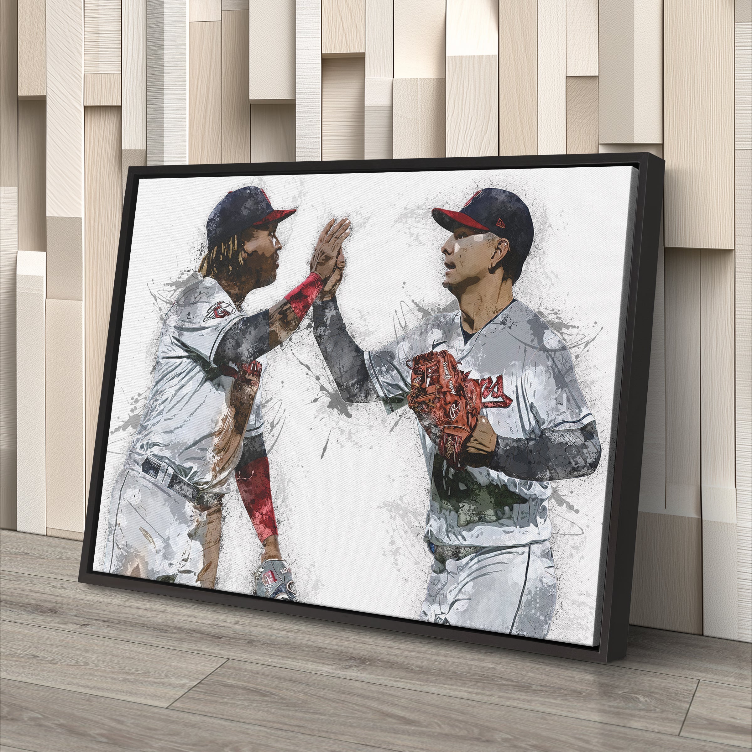 Jose Ramirez & Andres Gimenez Canvas Art – Cleveland Guardians Wall Decor