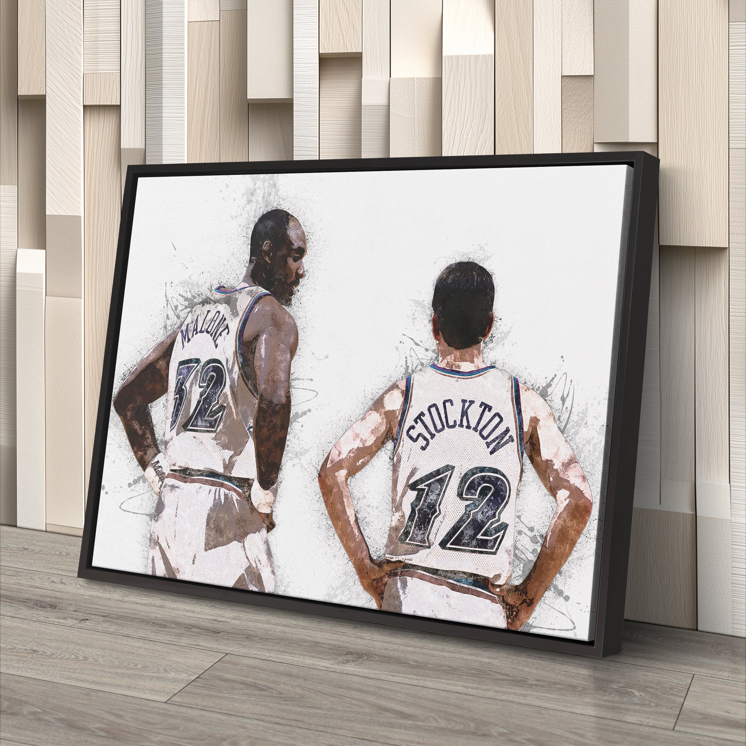 John Stockton & Karl Malone Canvas Art – Utah Jazz Wall Decor