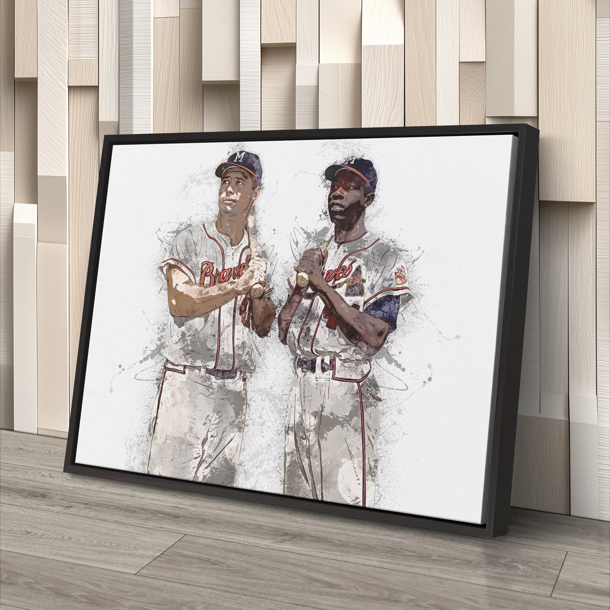 Hank Aaron & Eddie Mathews Canvas Art – Milwaukee Braves Wall Decor