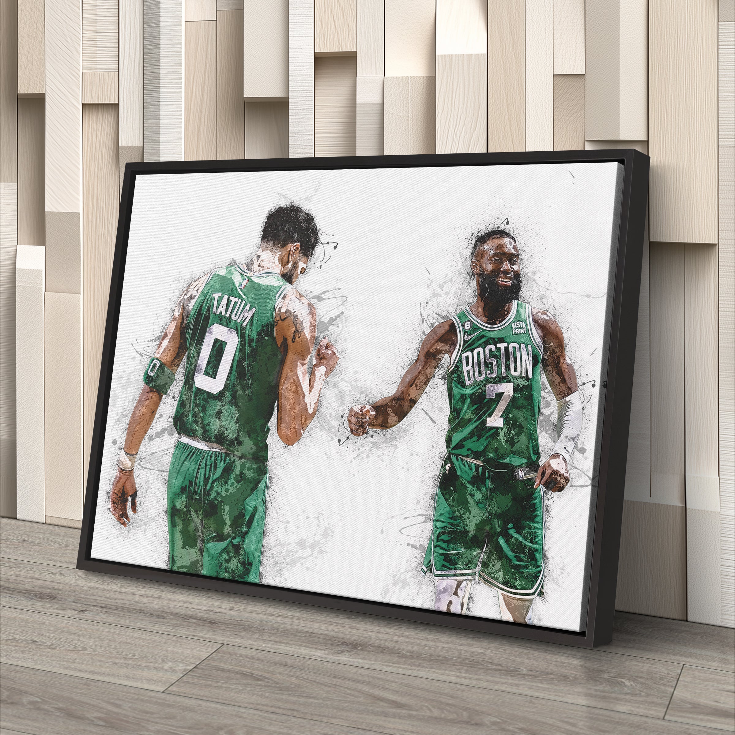Jaylen Brown & Jayson Tatum Canvas Art – Boston Celtics Wall Decor
