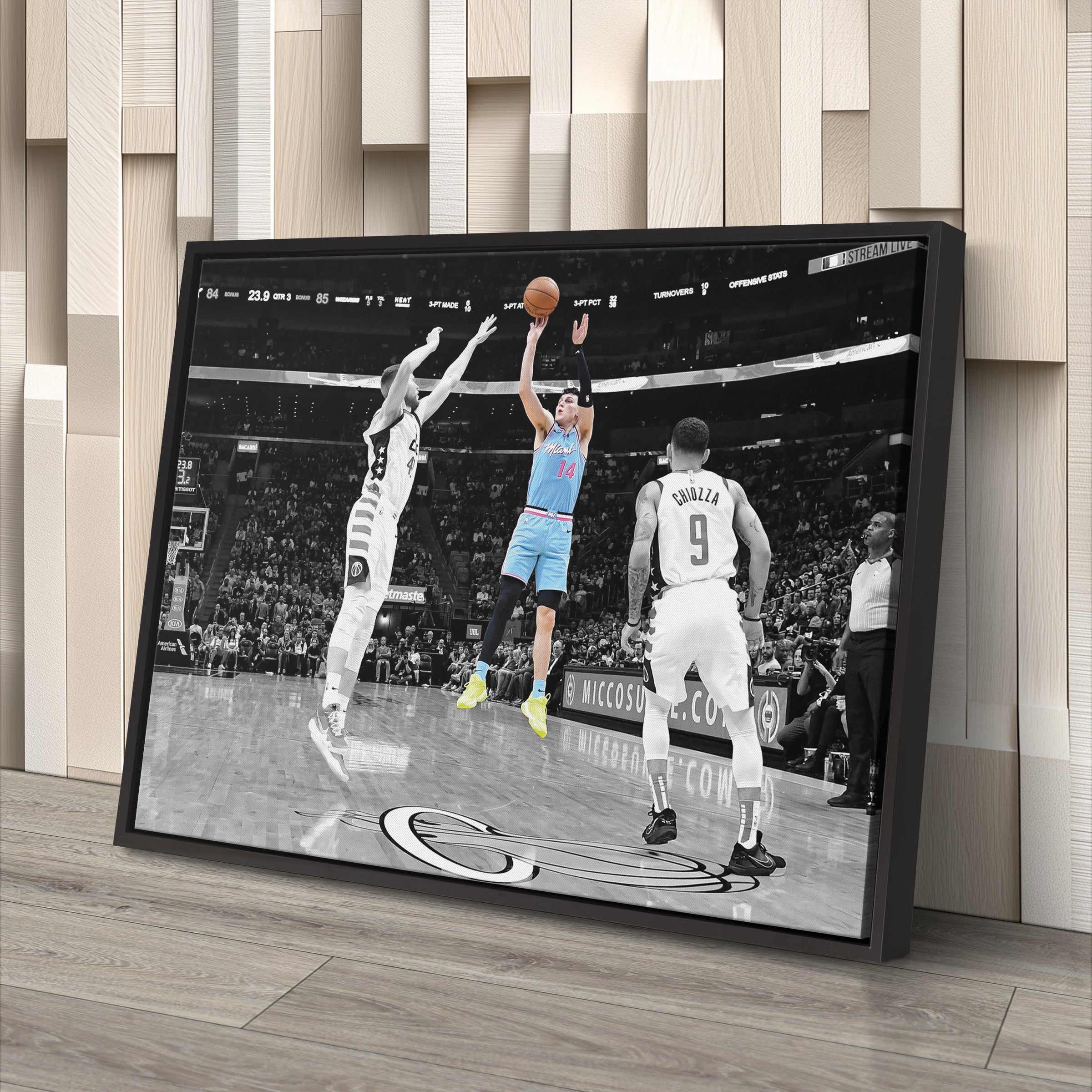 Tyler Herro Canvas Art – Clutch Shot Basketball Decor