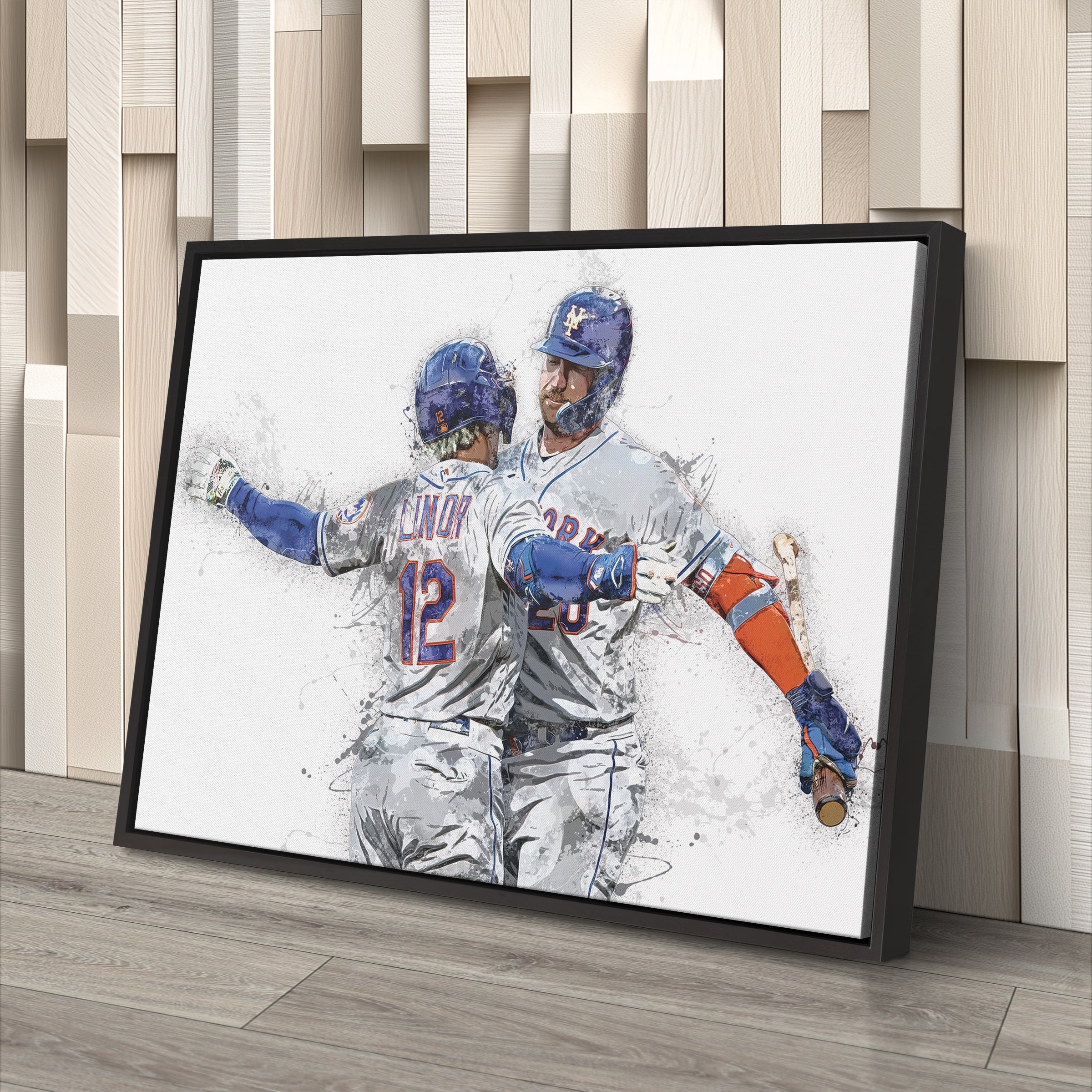 Francisco Lindor & Pete Alonso Canvas Art – New York Mets Wall Decor