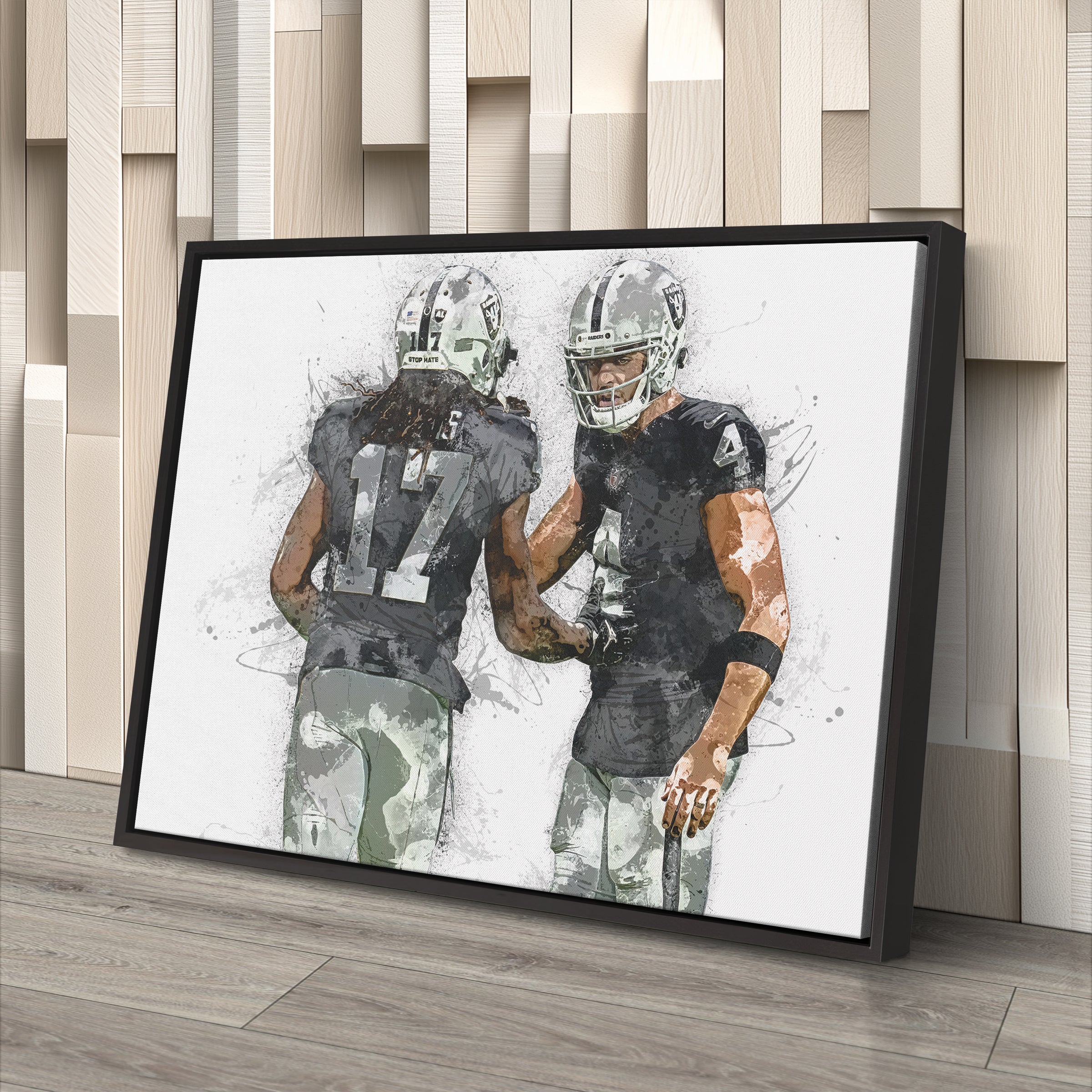 Derek Carr & Davante Adams Canvas Art – Las Vegas Raiders Wall Decor