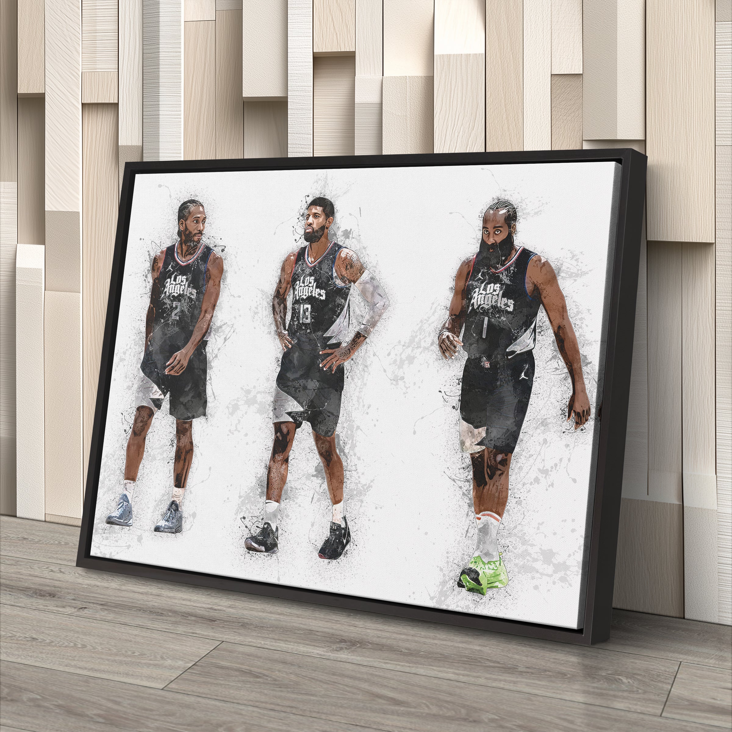 Kawhi Leonard, Paul George & James Harden Canvas Art - LA Clippers Wall Decor