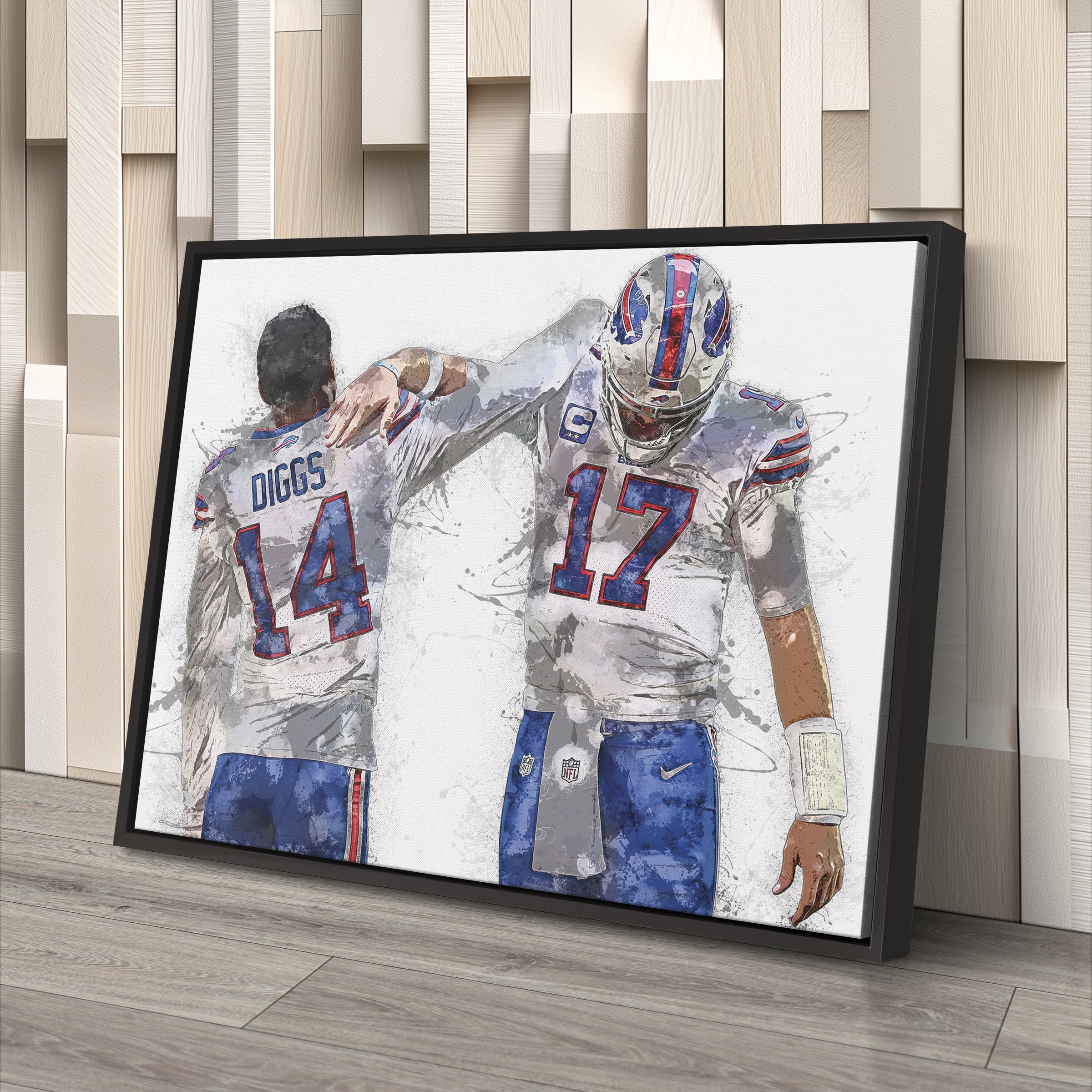 Josh Allen & Stefon Diggs Canvas Art – Buffalo Bills Wall Decor