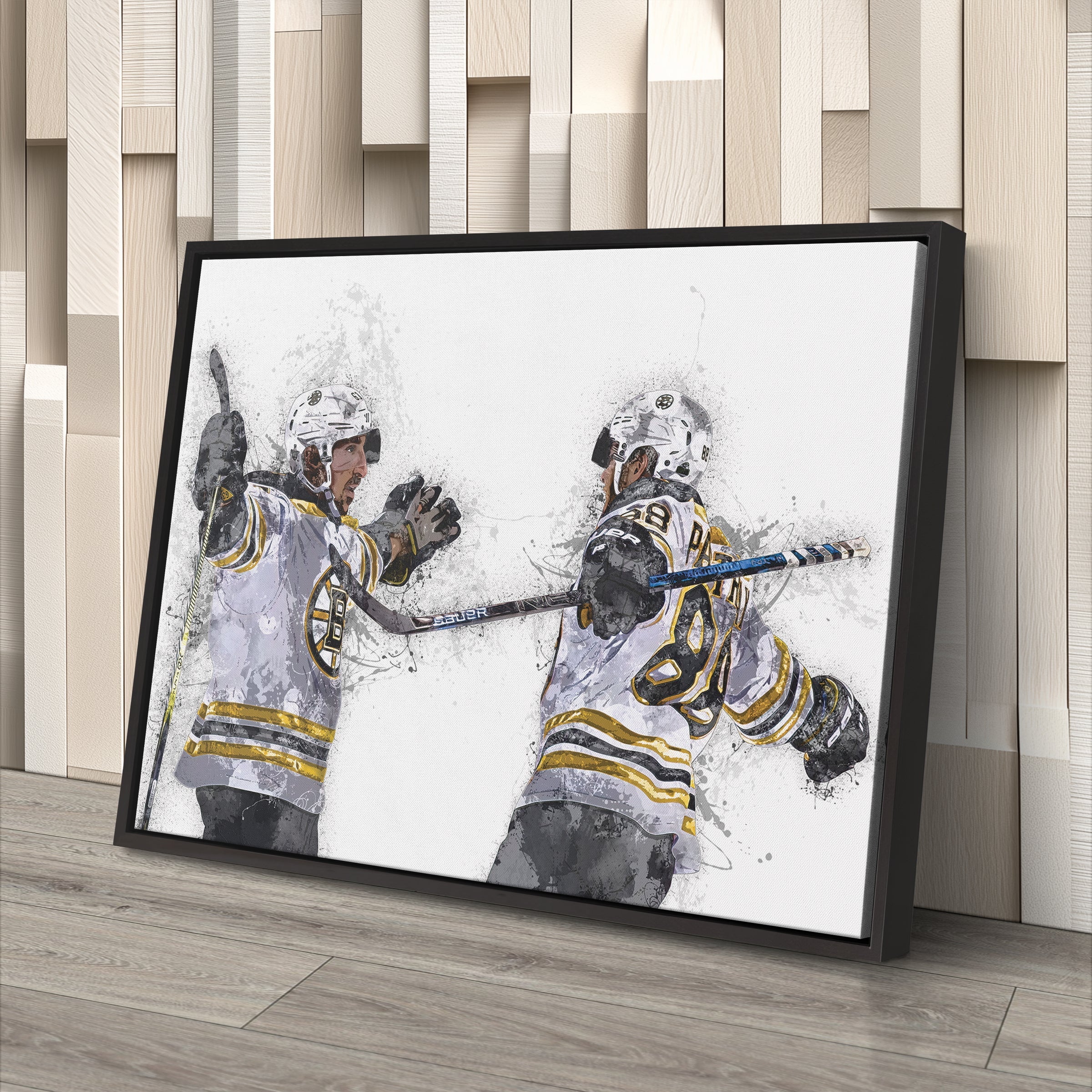 Brad Marchand & David Pastrnak Canvas Art – Boston Bruins Wall Decor