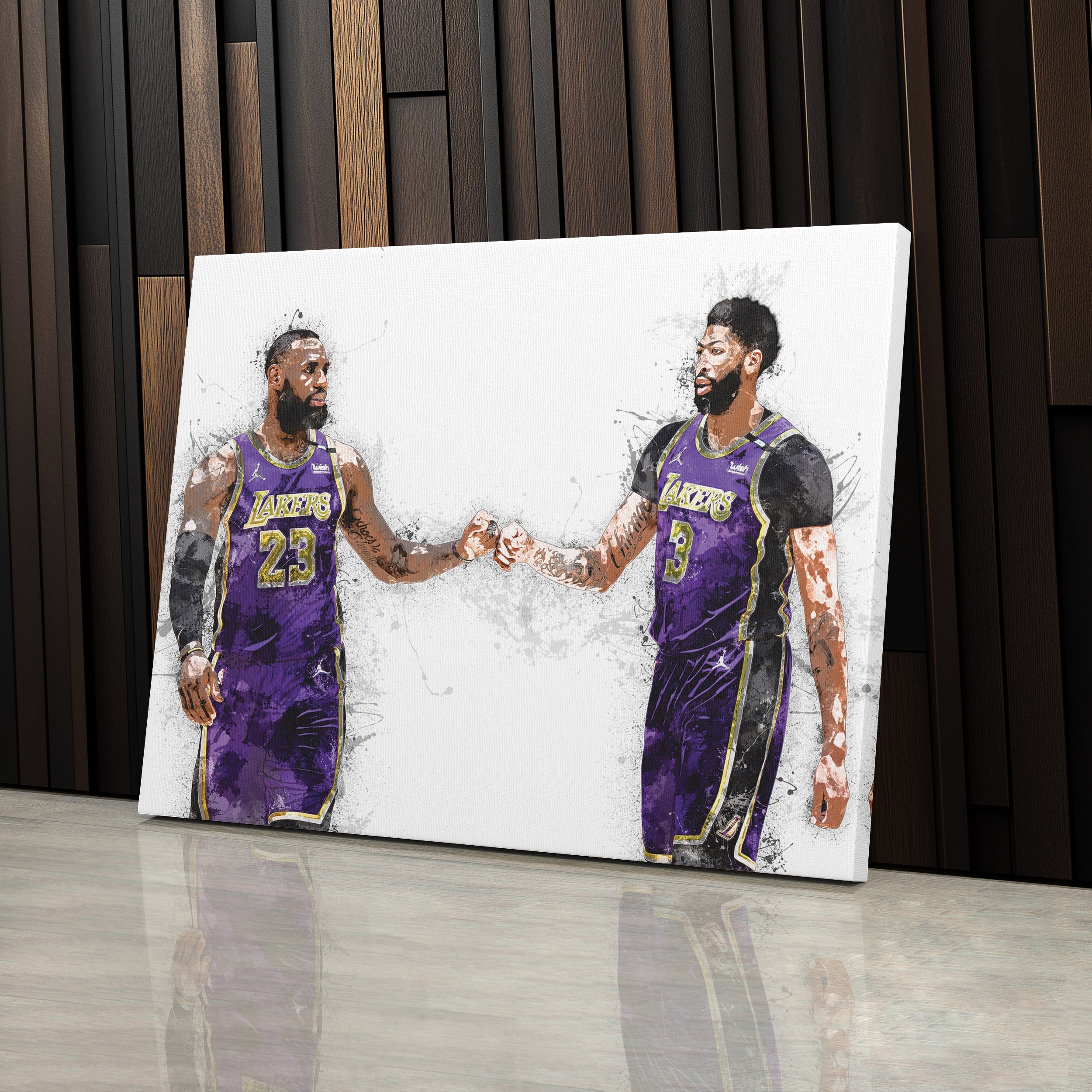 LeBron James & Anthony Davis Canvas Art – Los Angeles Lakers Wall Decor