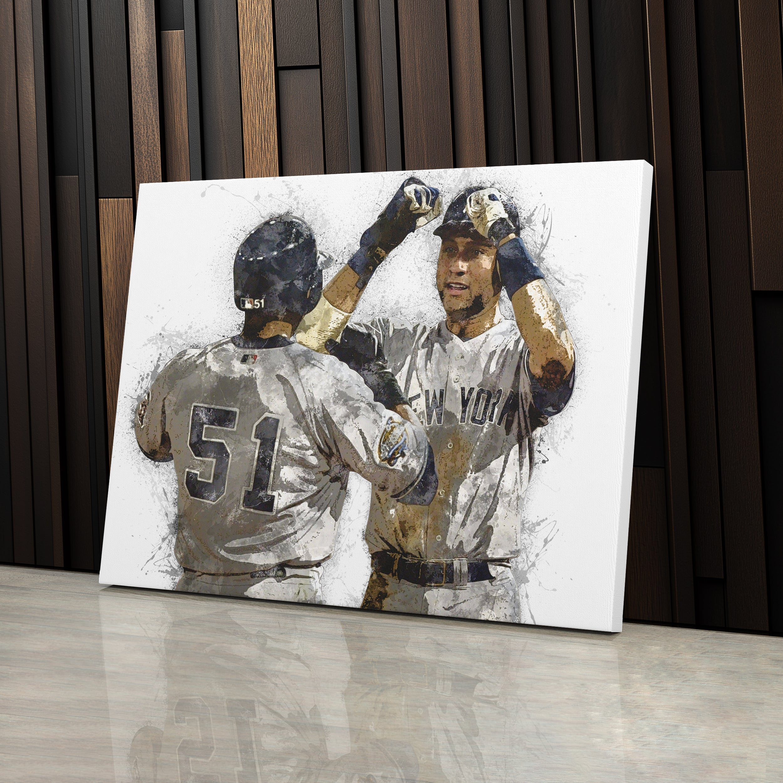 Derek Jeter & Bernie Williams Canvas Art – New York Yankees Wall Decor
