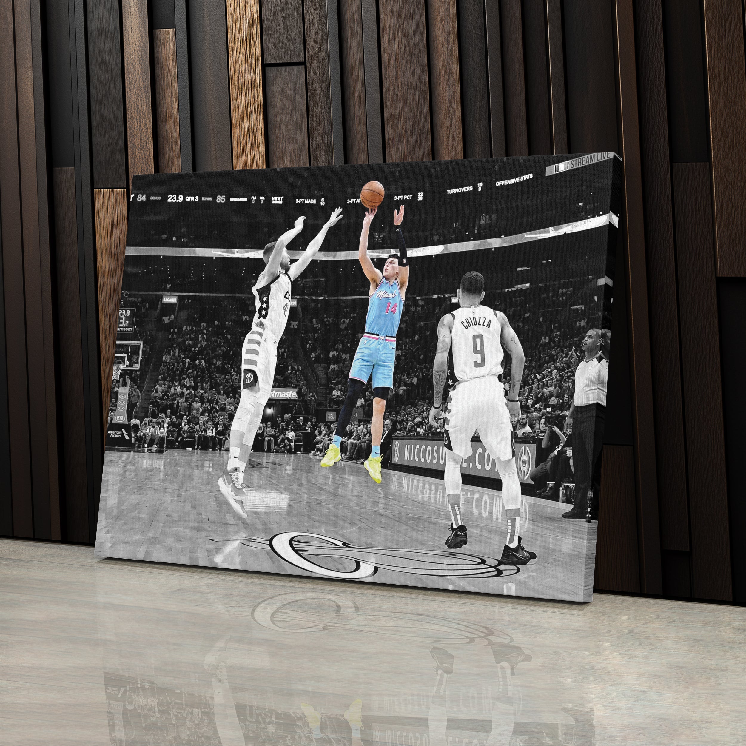 Tyler Herro Canvas Art – Clutch Shot Basketball Decor