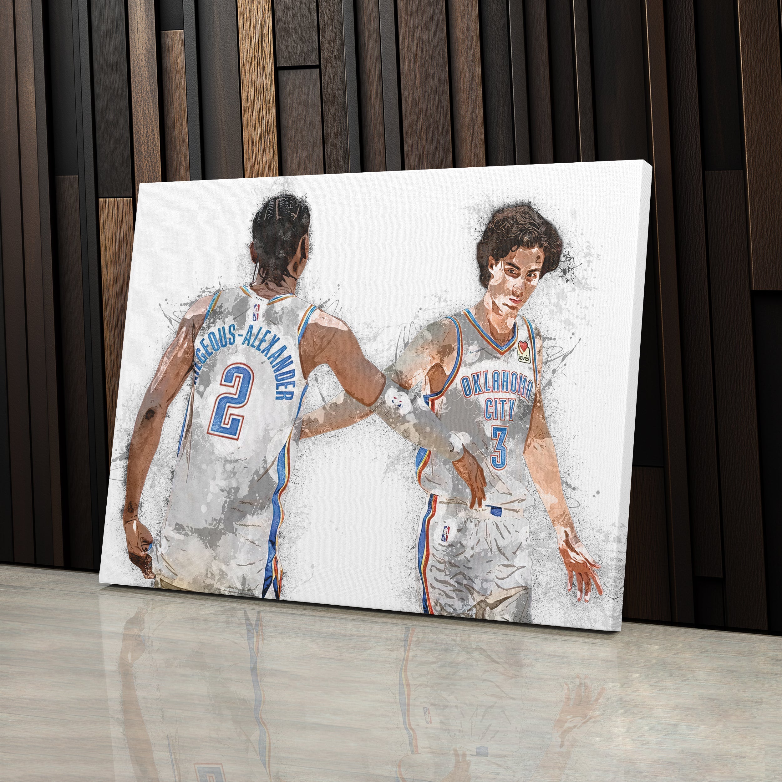 Shai Gilgeous-Alexander & Josh Giddey Canvas Art – Oklahoma City Thunder Wall Decor