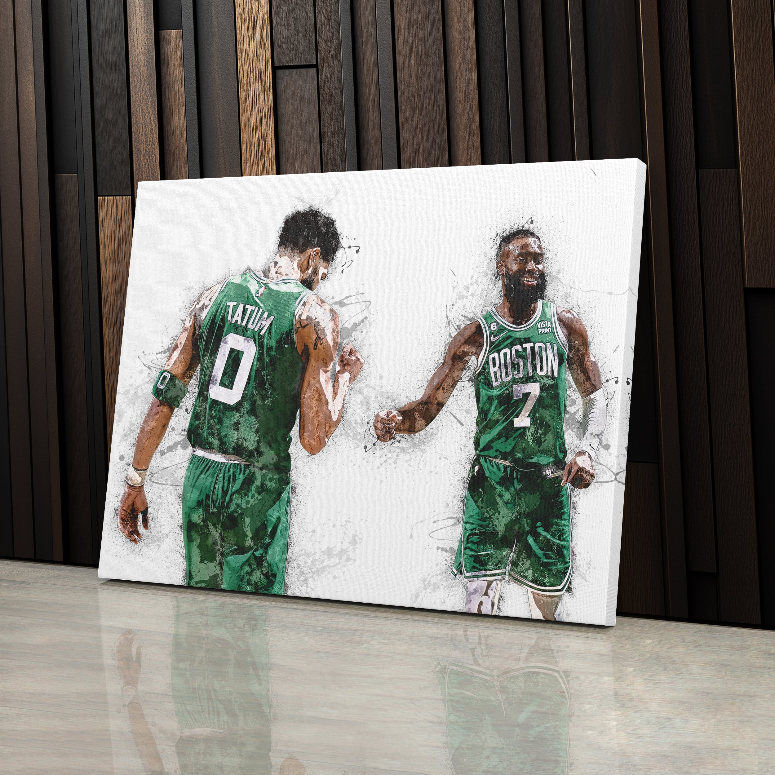 Jaylen Brown & Jayson Tatum Canvas Art – Boston Celtics Wall Decor