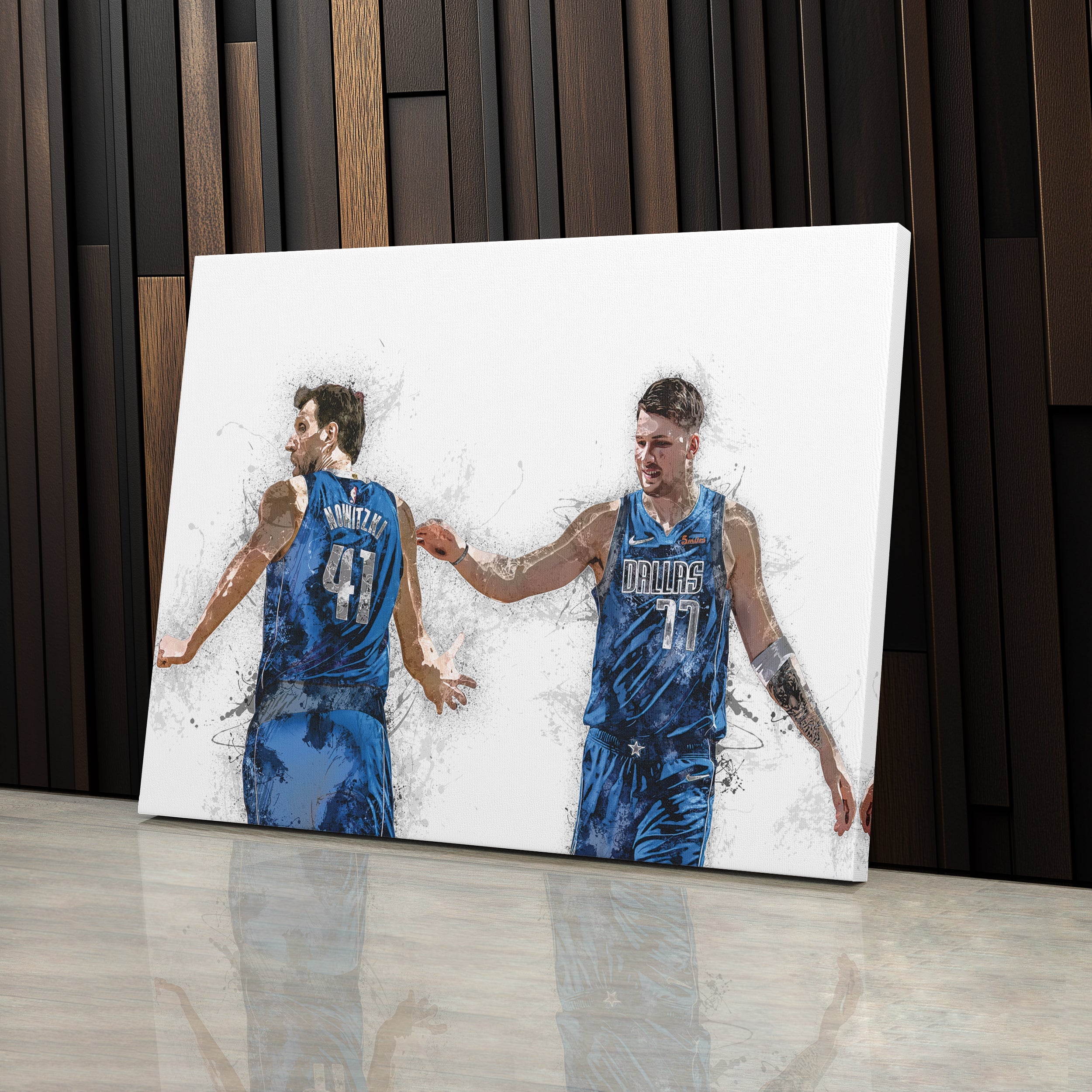 Luka Doncic & Dirk Nowitzki Canvas Art – Dallas Mavericks Wall Decor