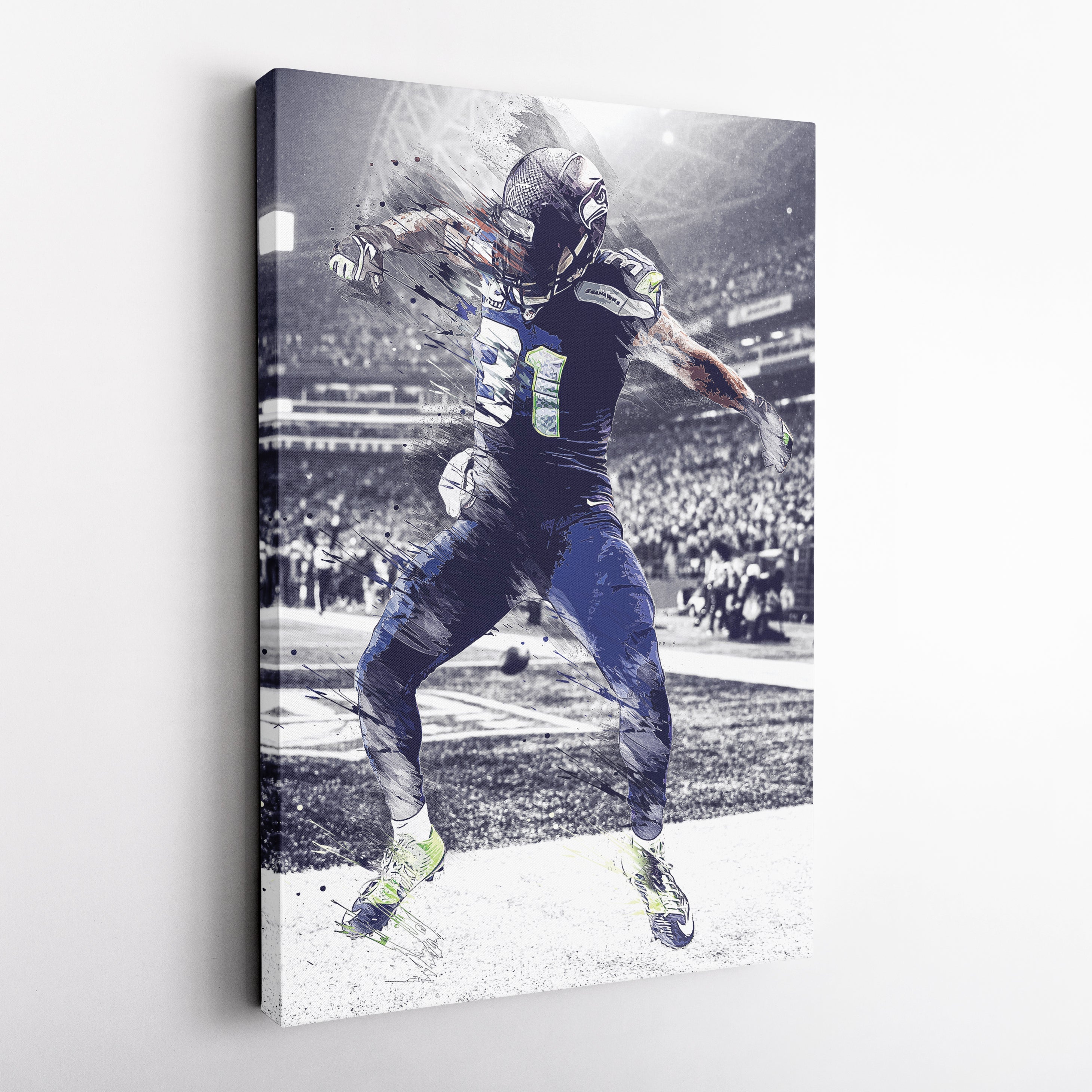 Kam Chancellor Canvas Art – Seahawks Celebration Decor