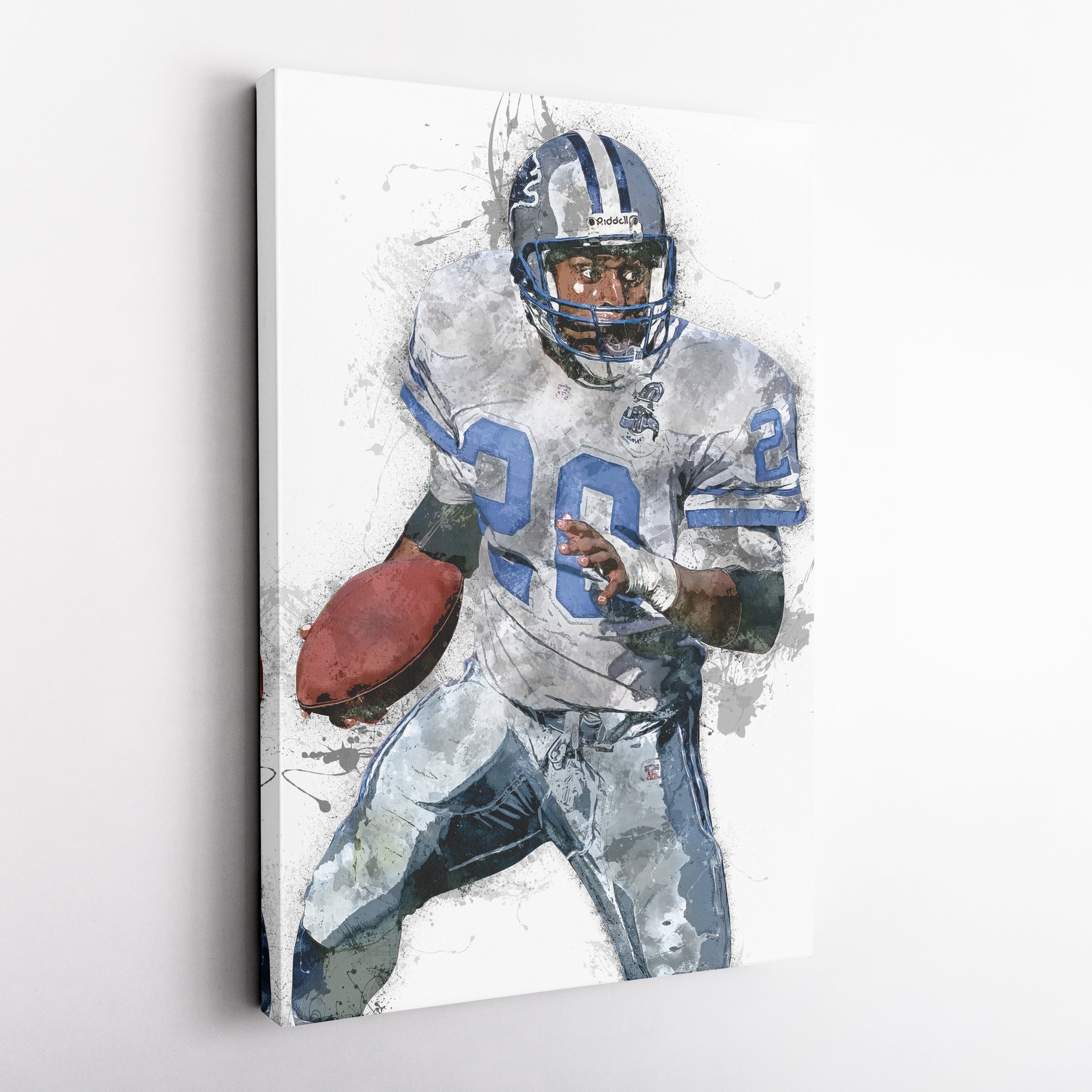 Barry Sanders Canvas Art – Detroit Lions Wall Decor