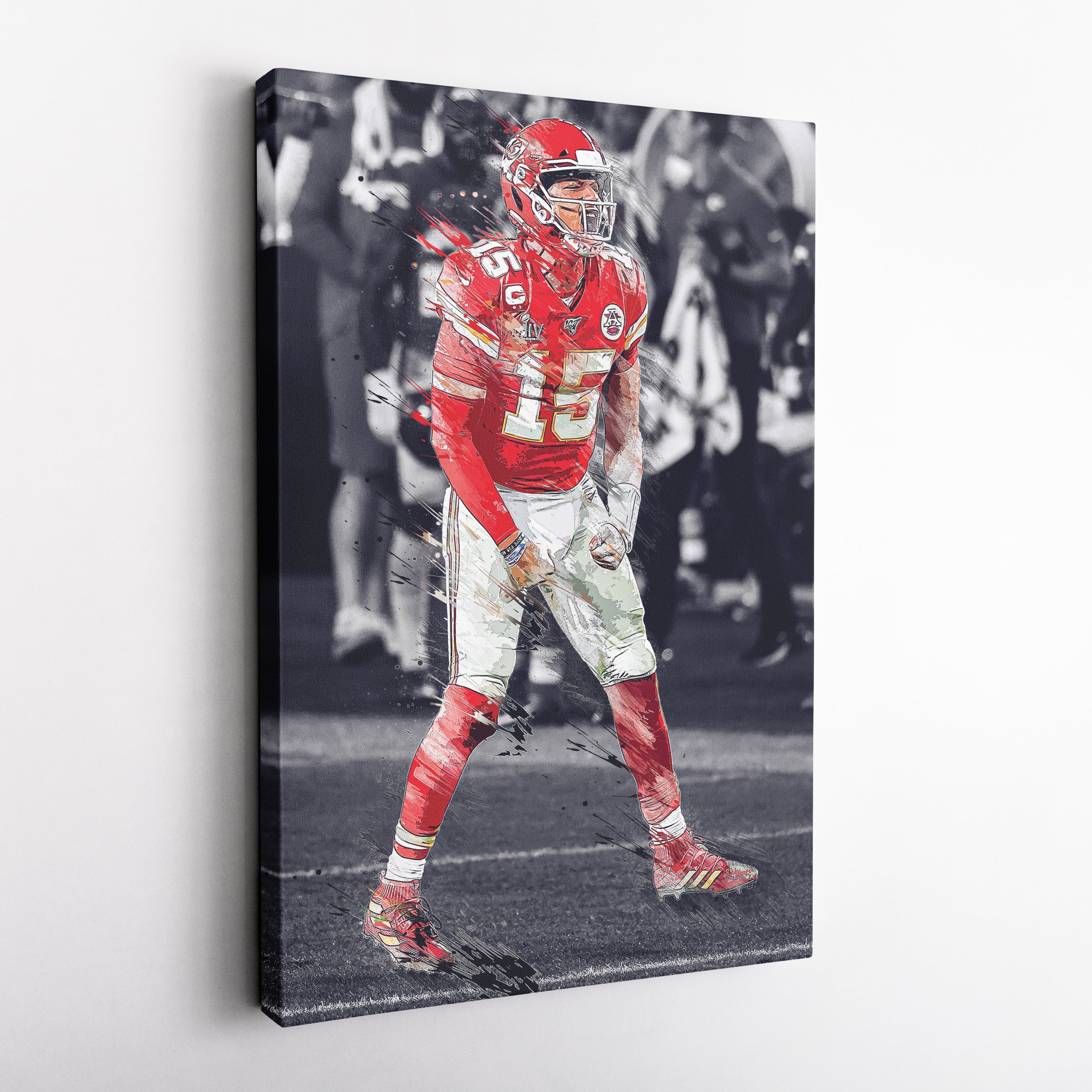 Patrick Mahomes Canvas Art – Chiefs Celebration Wall Decor