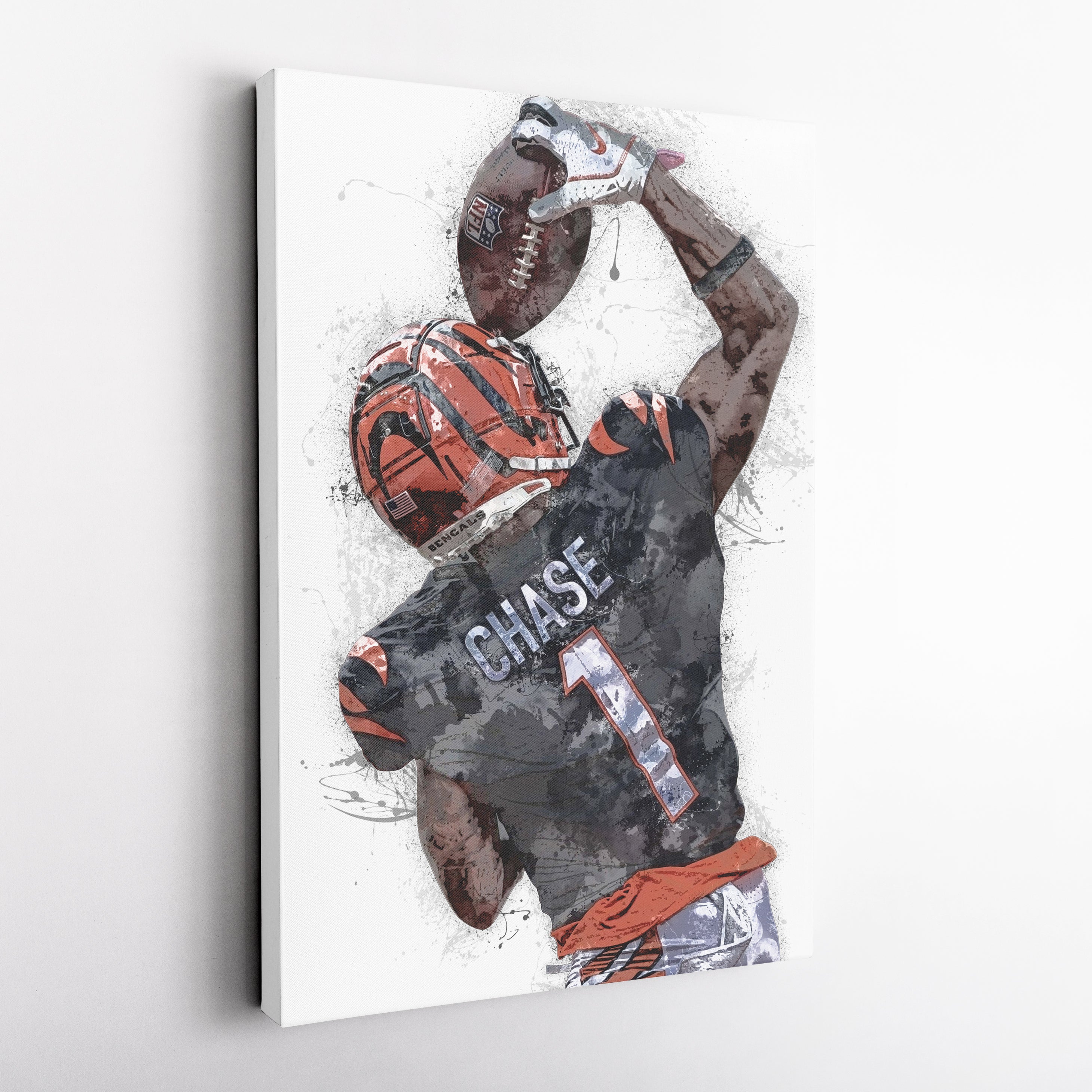 Ja'Marr Chase Bengals Canvas Art – Cincinnati Bengals Wall Decor
