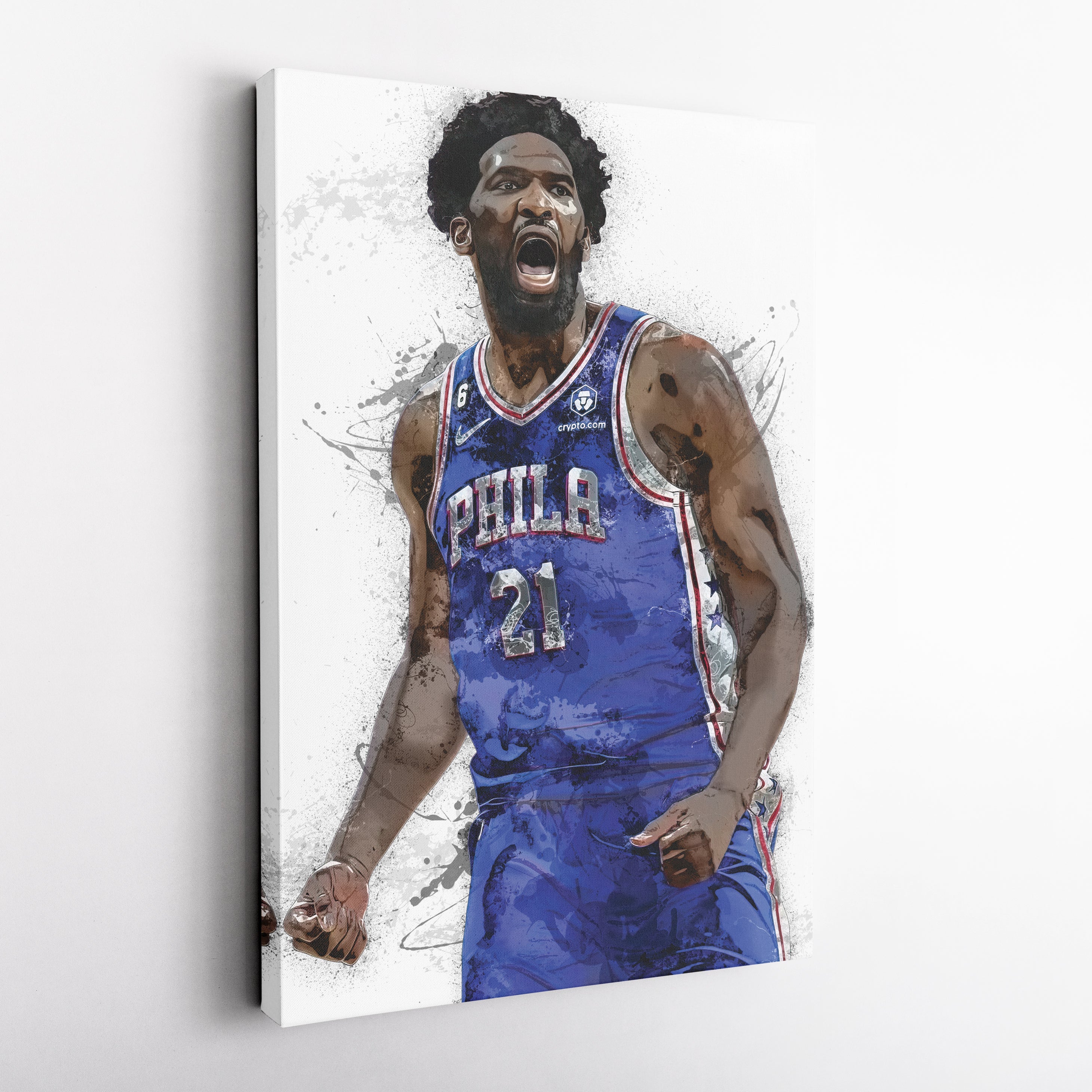 Joel Embiid Canvas Art – Philadelphia 76ers Wall Decor