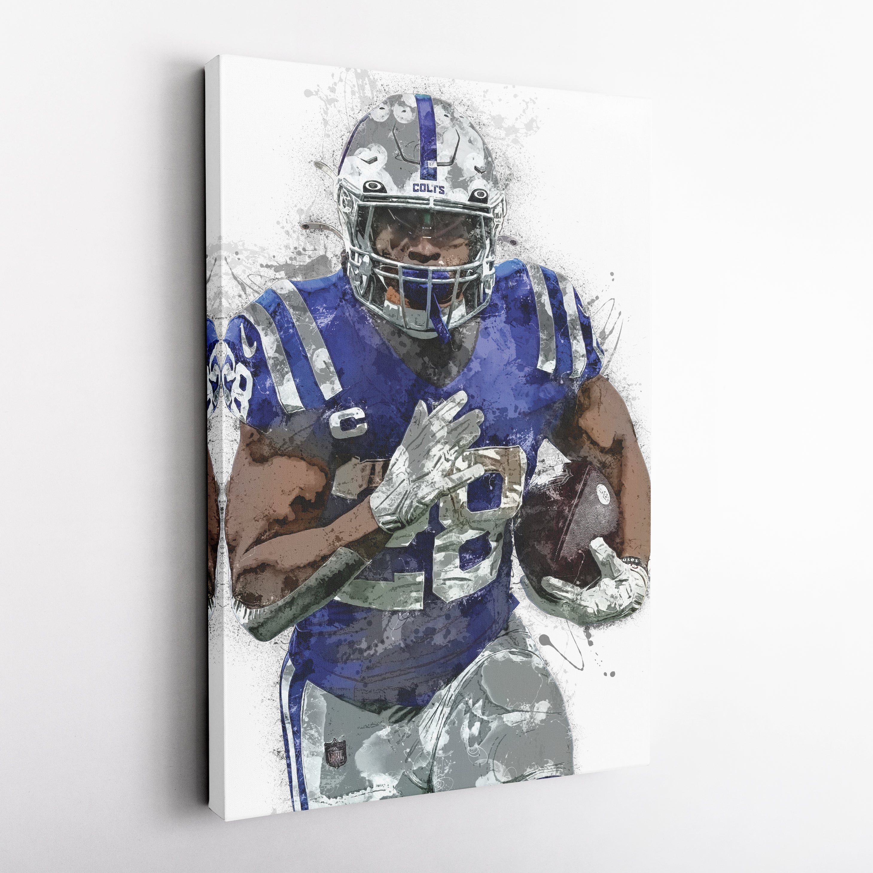 Jonathan Taylor Canvas Art – Indianapolis Colts Wall Decor