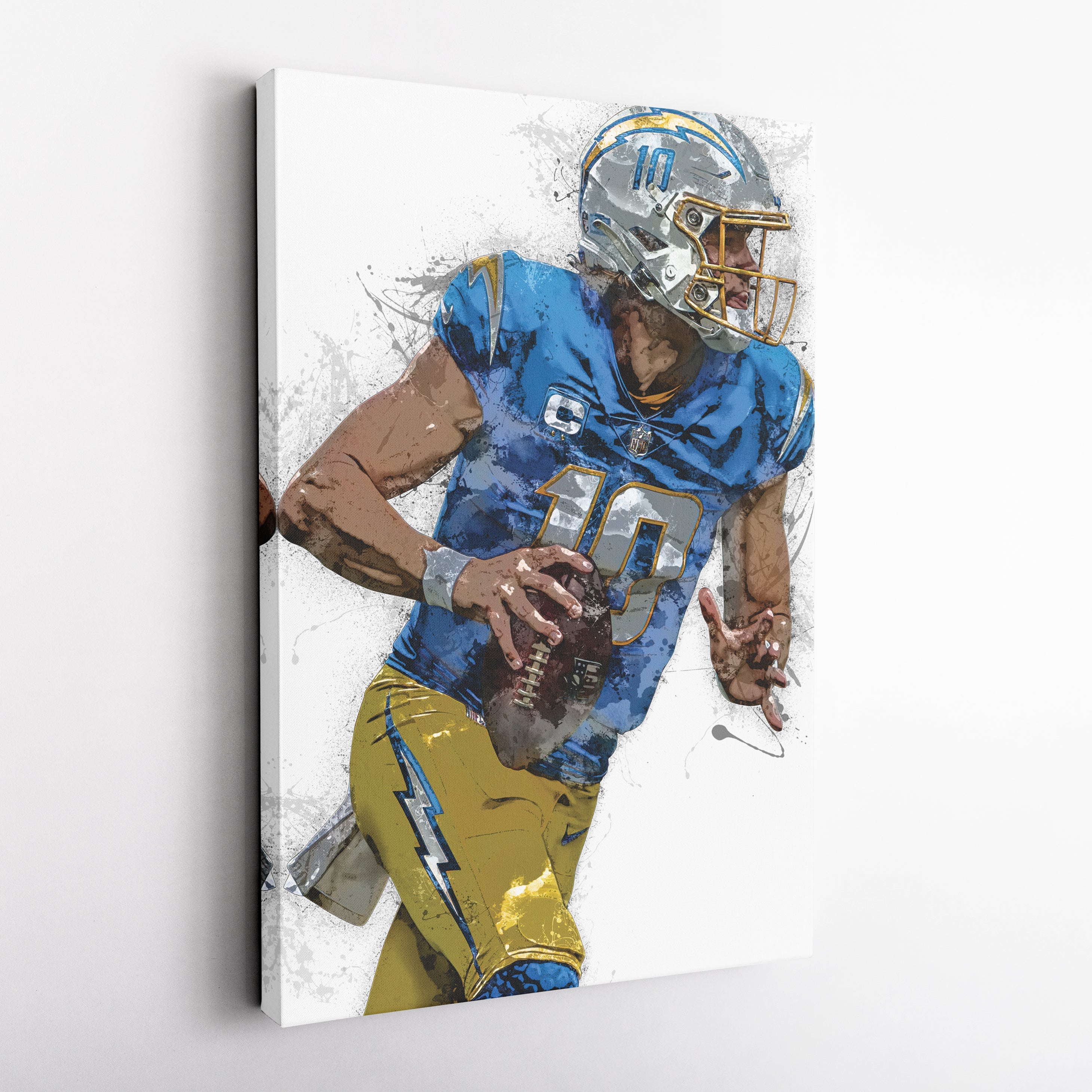 Justin Herbert Canvas Art – Los Angeles Chargers Wall Decor