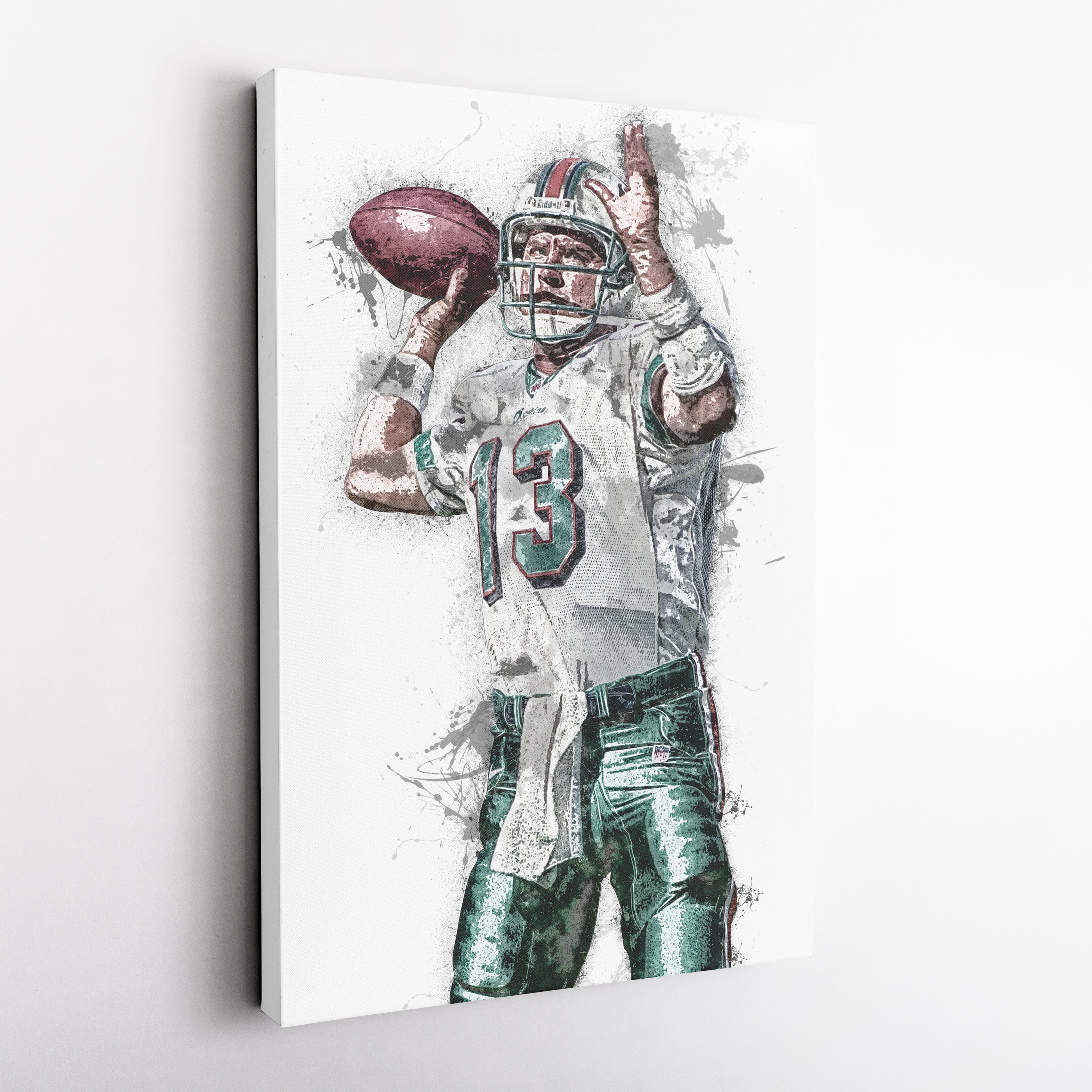 Dan Marino Canvas Art – Miami Dolphins Wall Decor