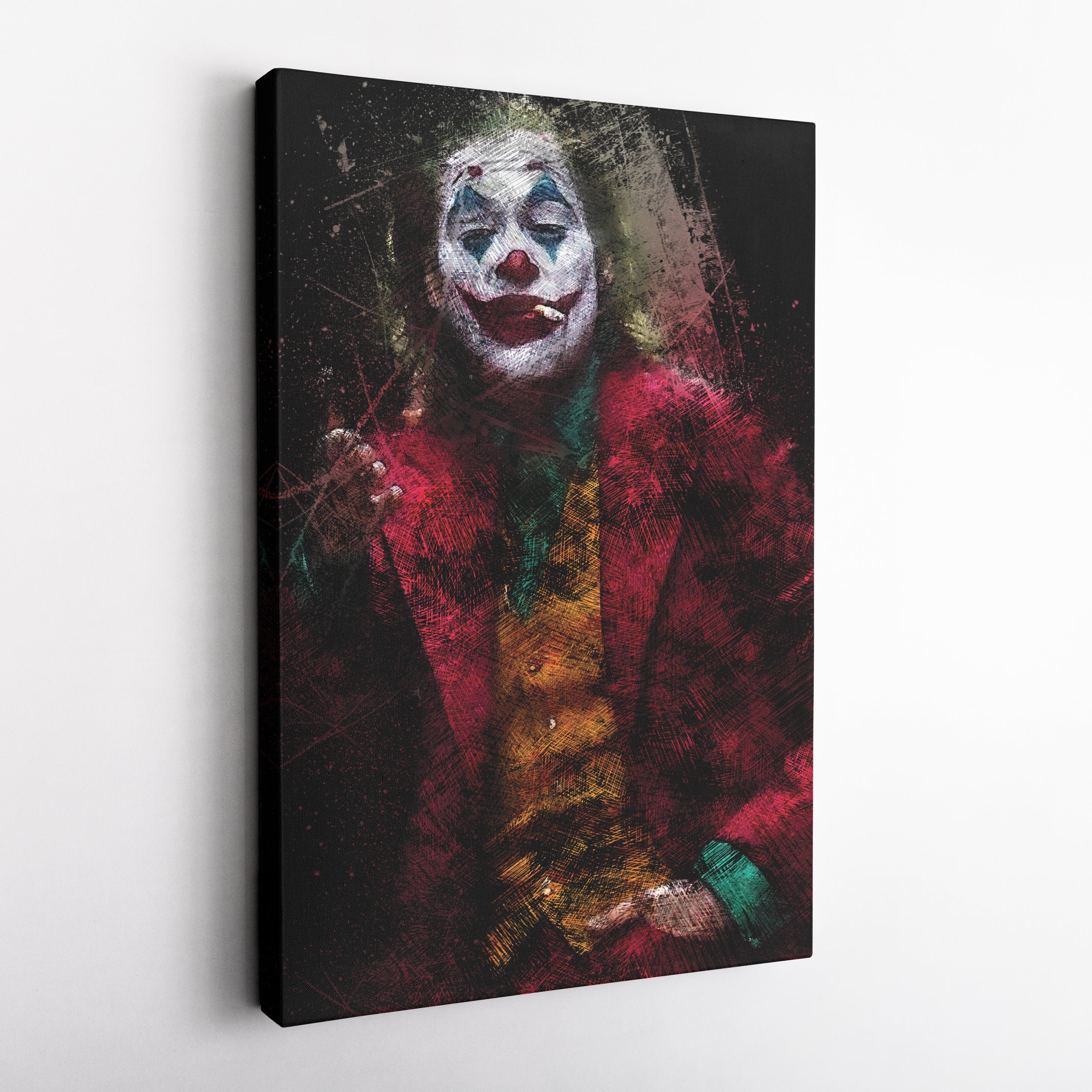Joker Smoking Canvas – Dark Villain Wall Art Gift for Movie & Comic Fans