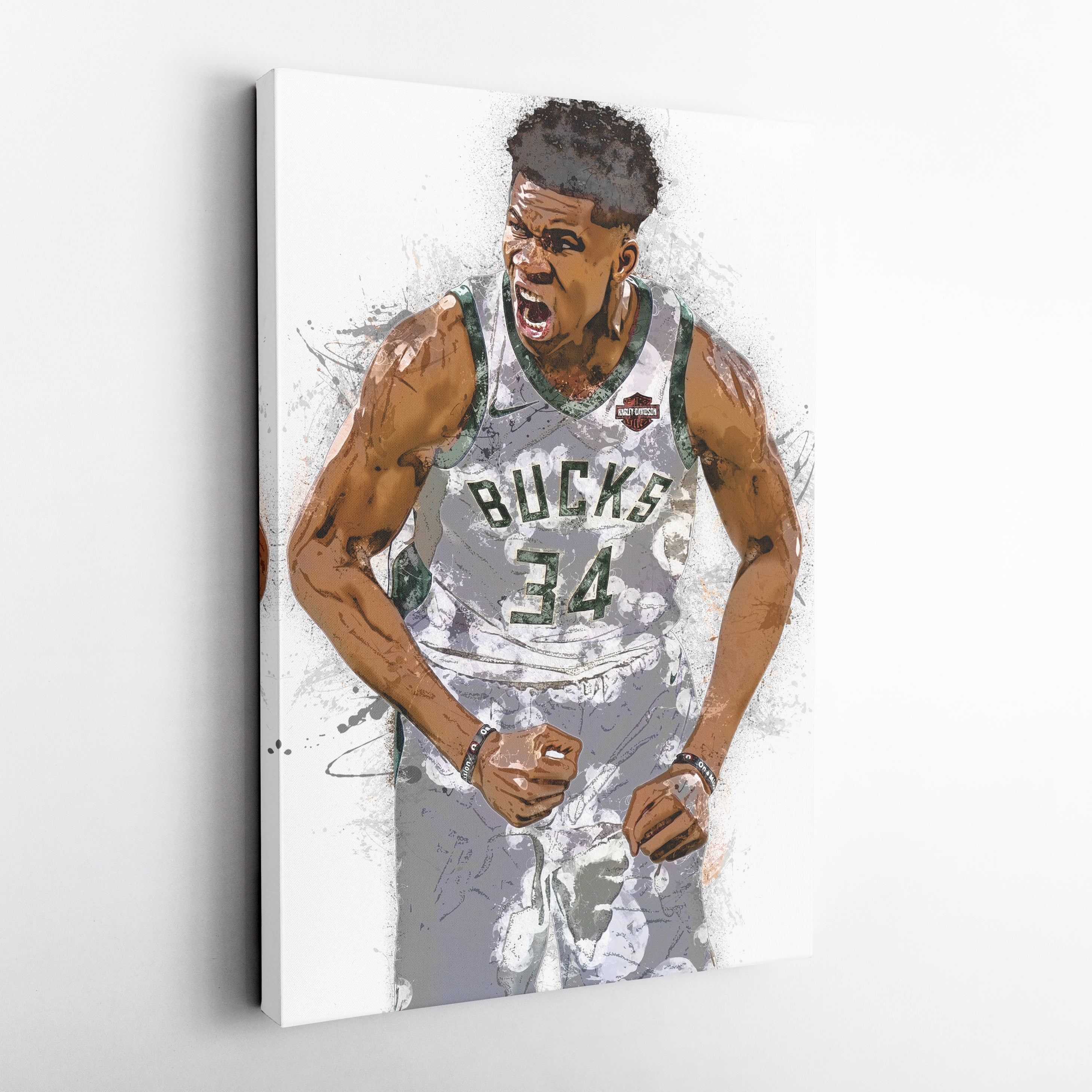 Giannis Antetokounmpo Canvas Art – Milwaukee Bucks Wall Decor