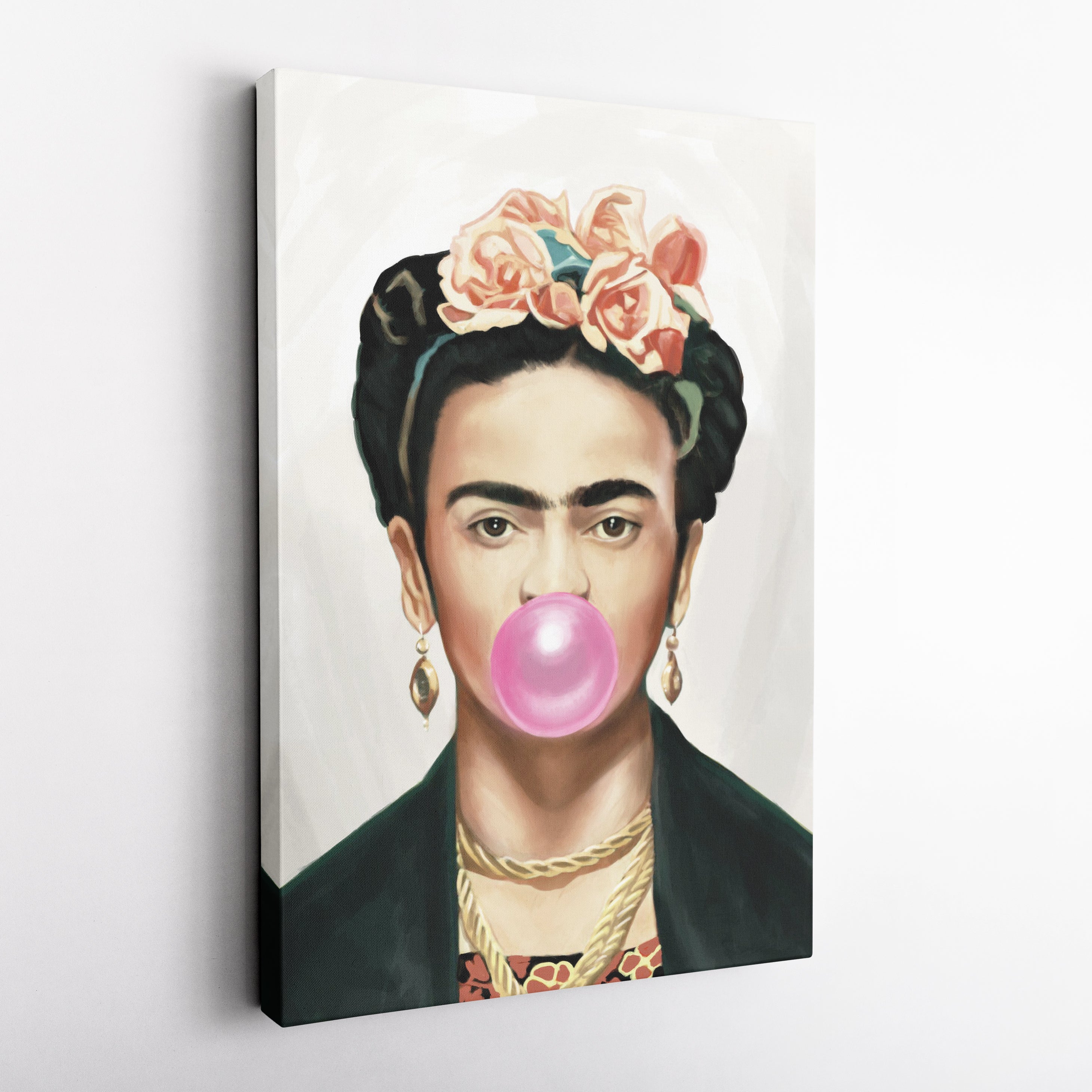 Frida Kahlo Gum Canvas – Iconic Artist Wall Art Gift for Feminist & Art Lovers