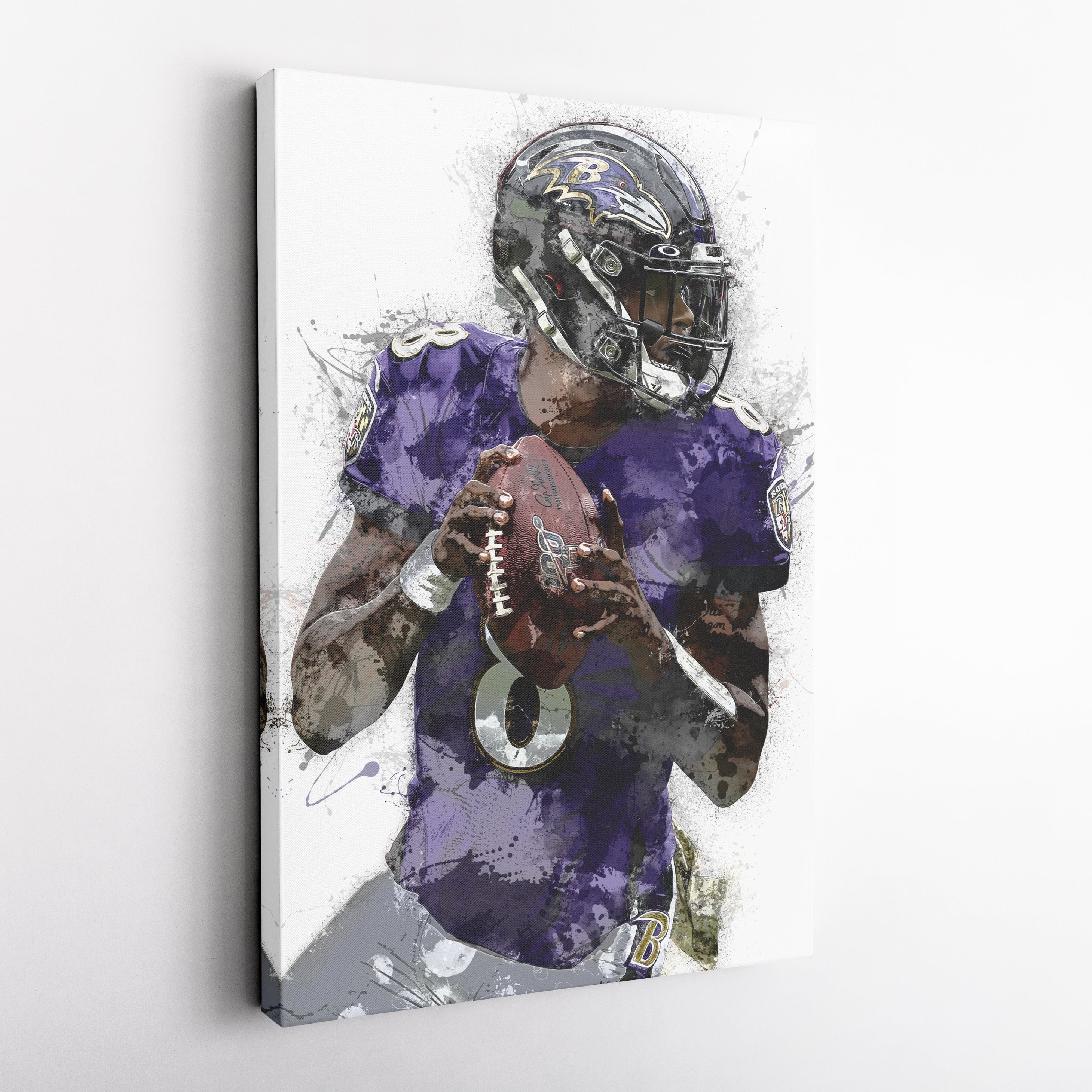 Lamar Jackson Canvas Art – Baltimore Ravens Wall Decor
