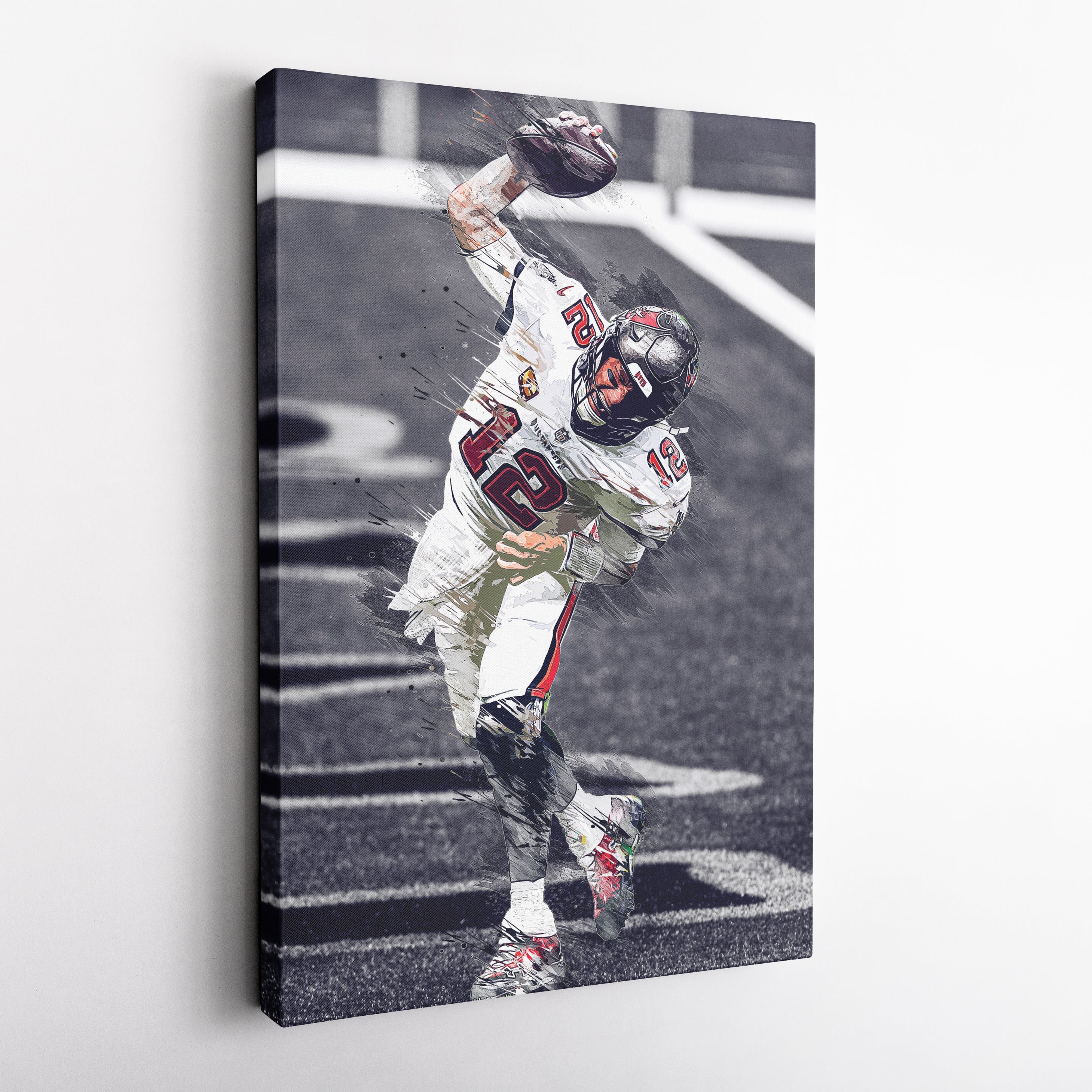 Tom Brady Canvas Art – Buccaneers Spiking Ball Decor