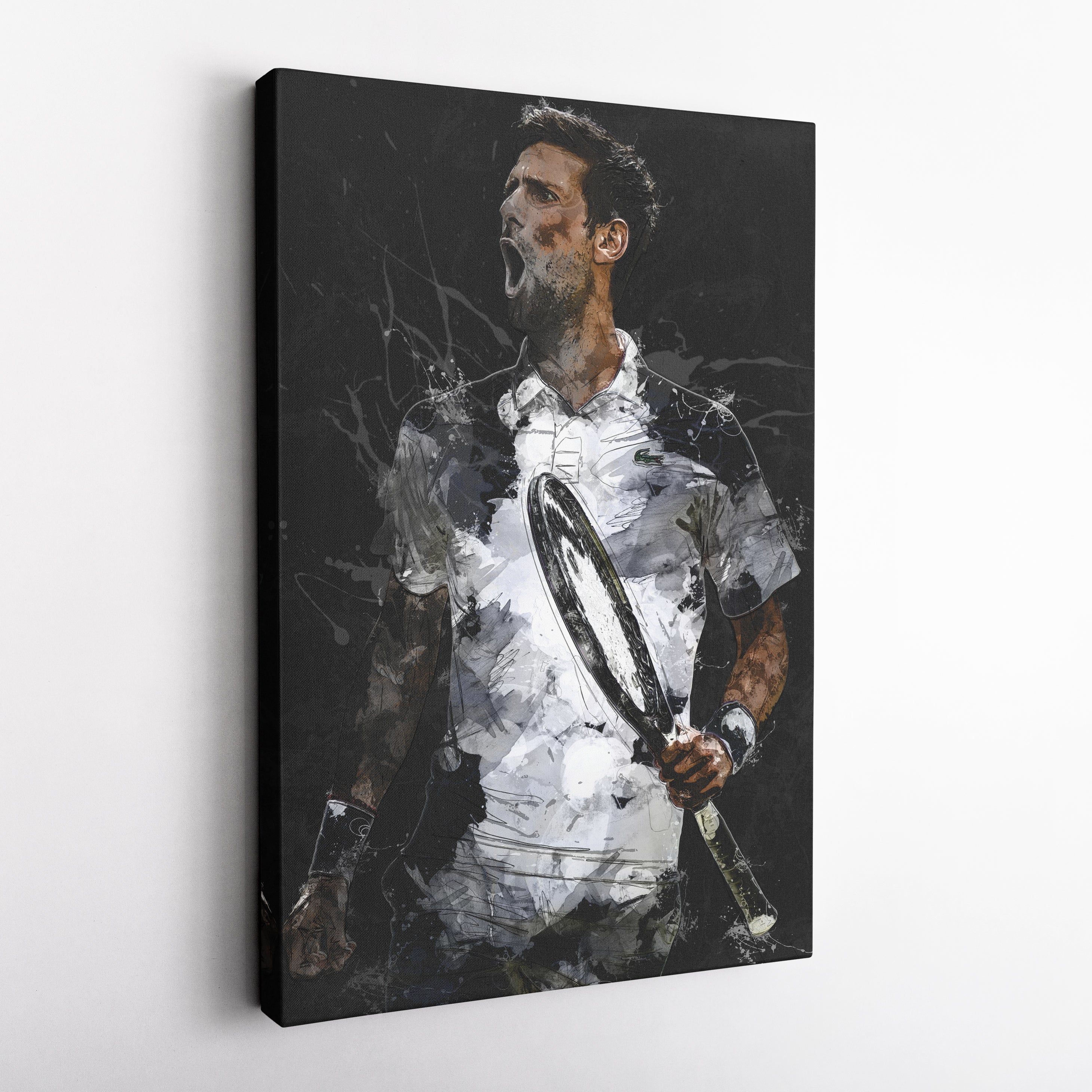 Novak Djokovic Canvas Print – Iconic Tennis Wall Art for Man Cave or Home