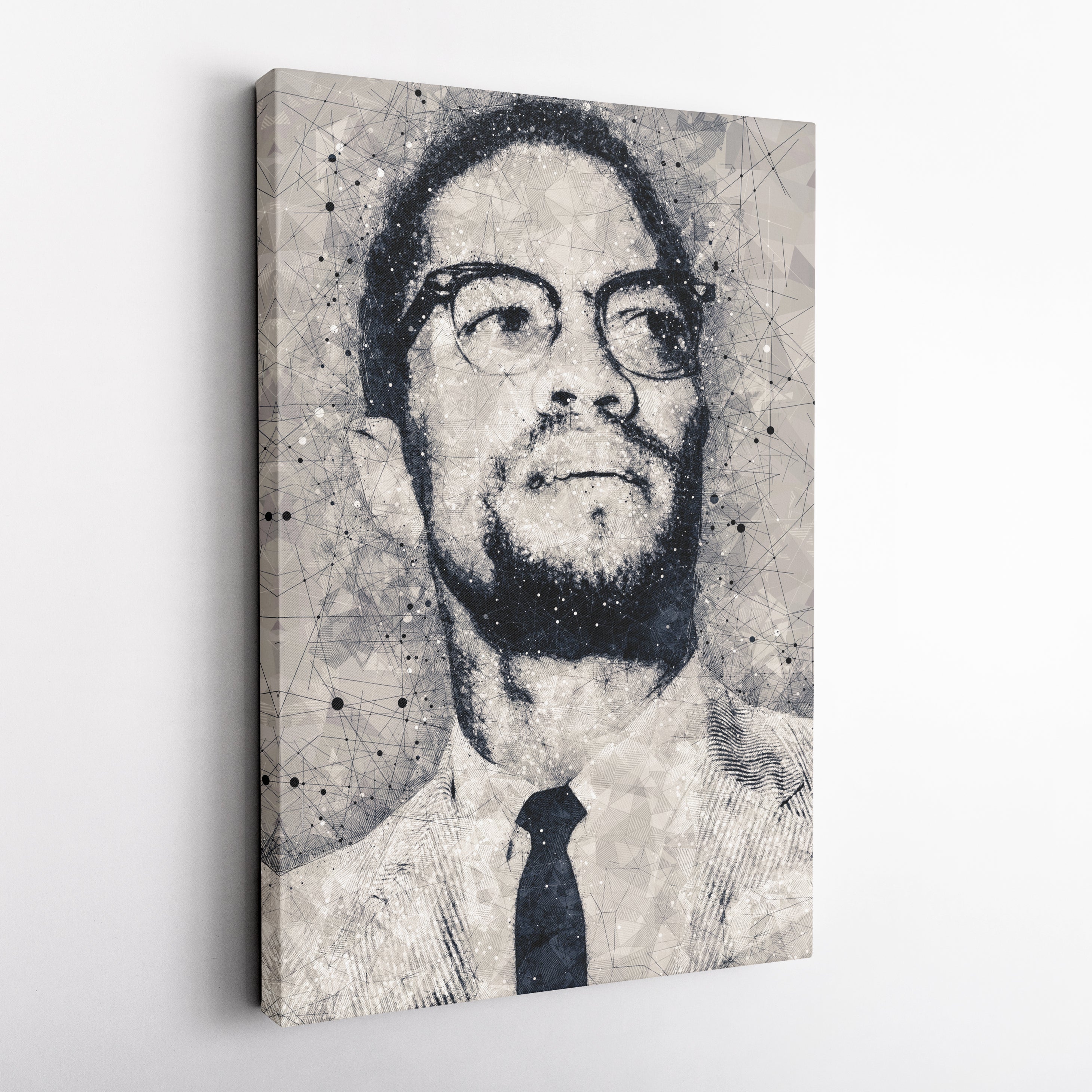 Malcolm X Canvas Art – Civil Rights Geometric Wall Decor
