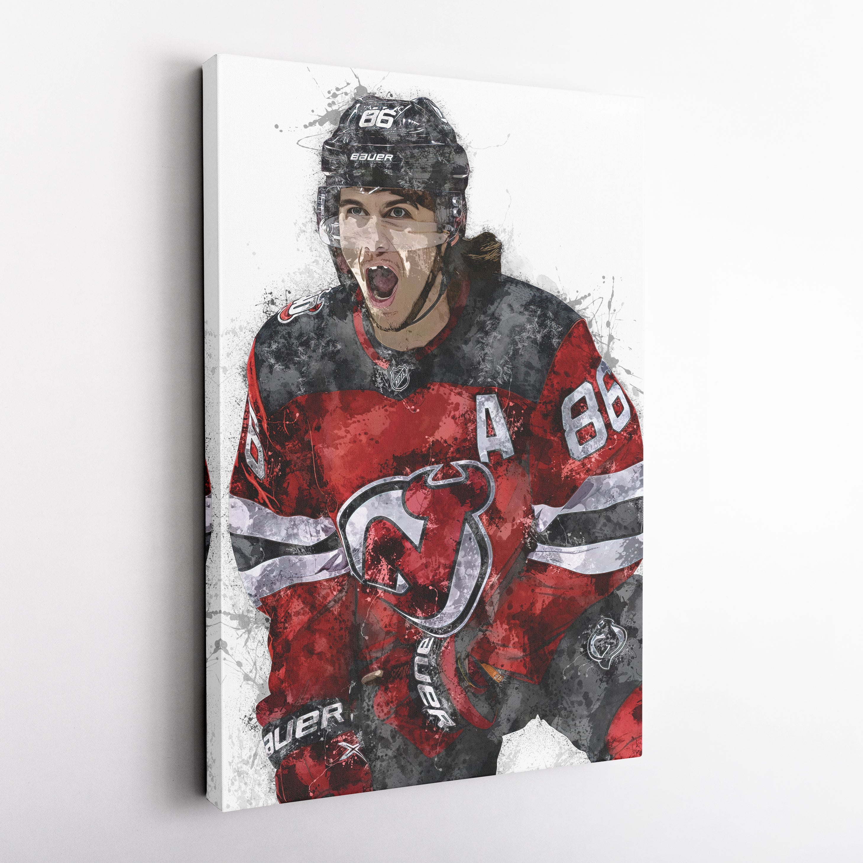 Jack Hughes Canvas Art – New Jersey Devils Wall Decor