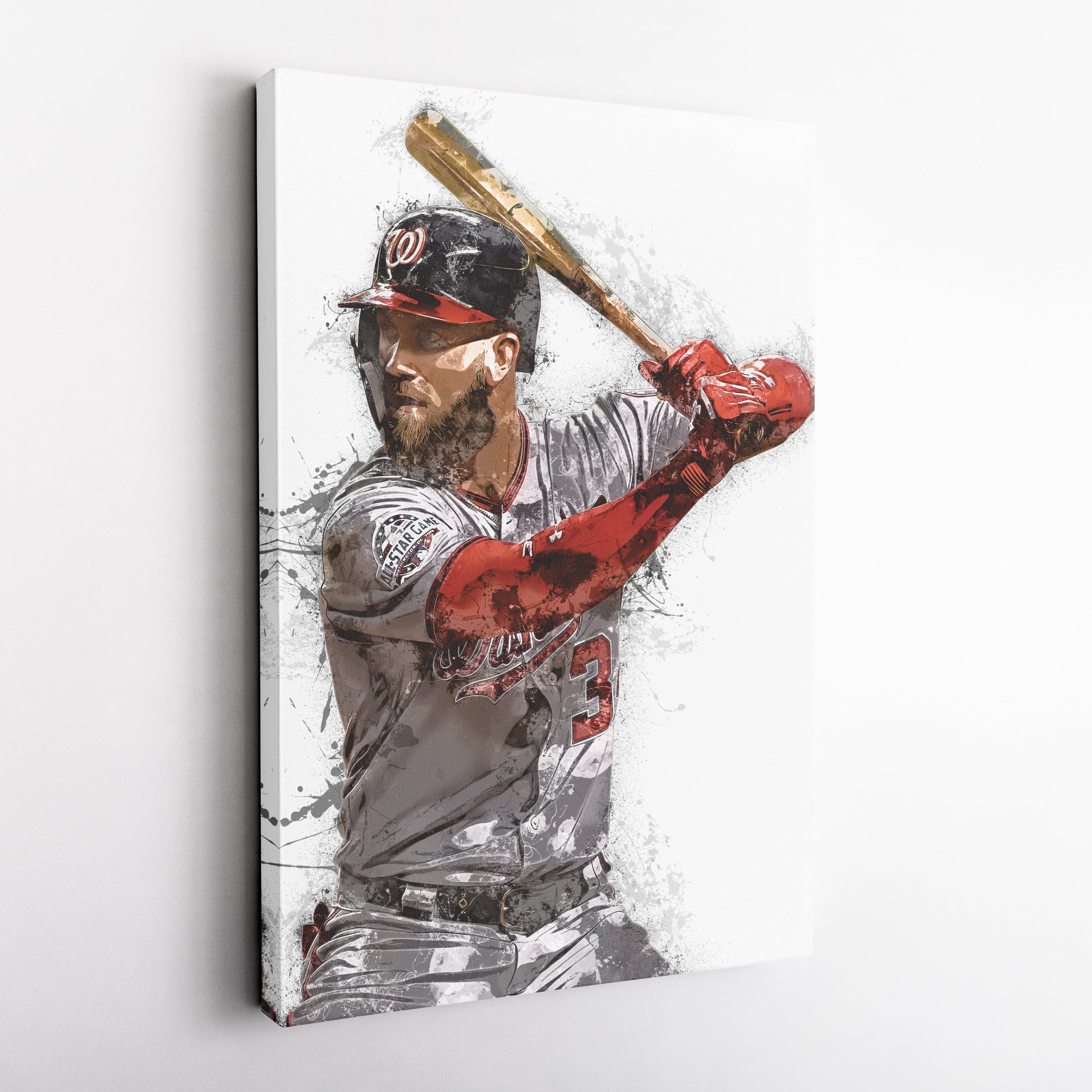 Bryce Harper Canvas Art – Washington Nationals Wall Decor