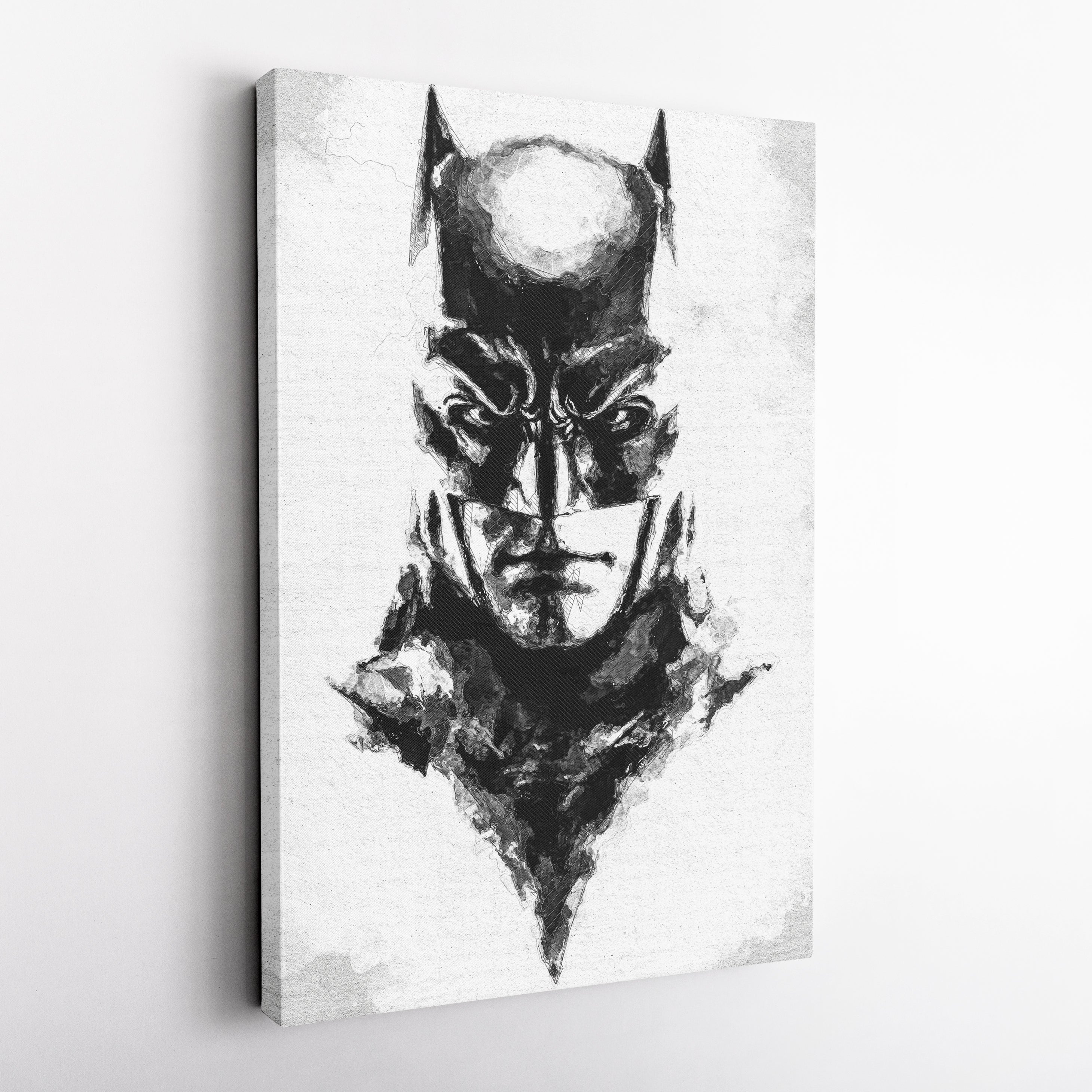 Batman Face Canvas – DC Comics Wall Art Gift for Superhero Fans and Man Cave Decor